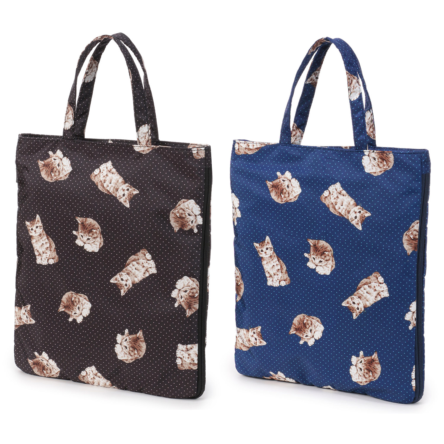 【エトワール別注柄】ドットネコ柄A4拡張縦型バッグ - 画像3