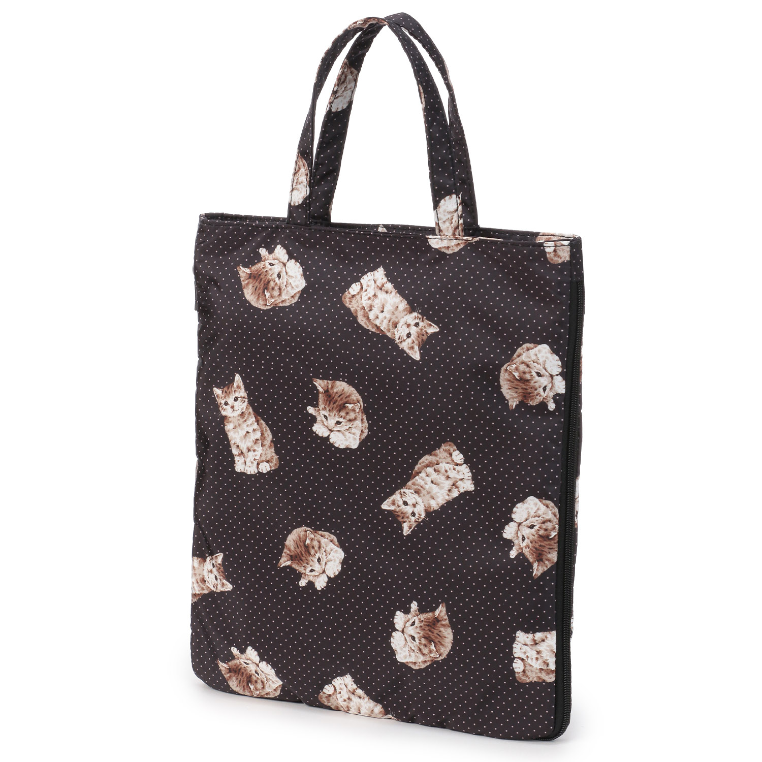 【エトワール別注柄】ドットネコ柄A4拡張縦型バッグ - 画像4