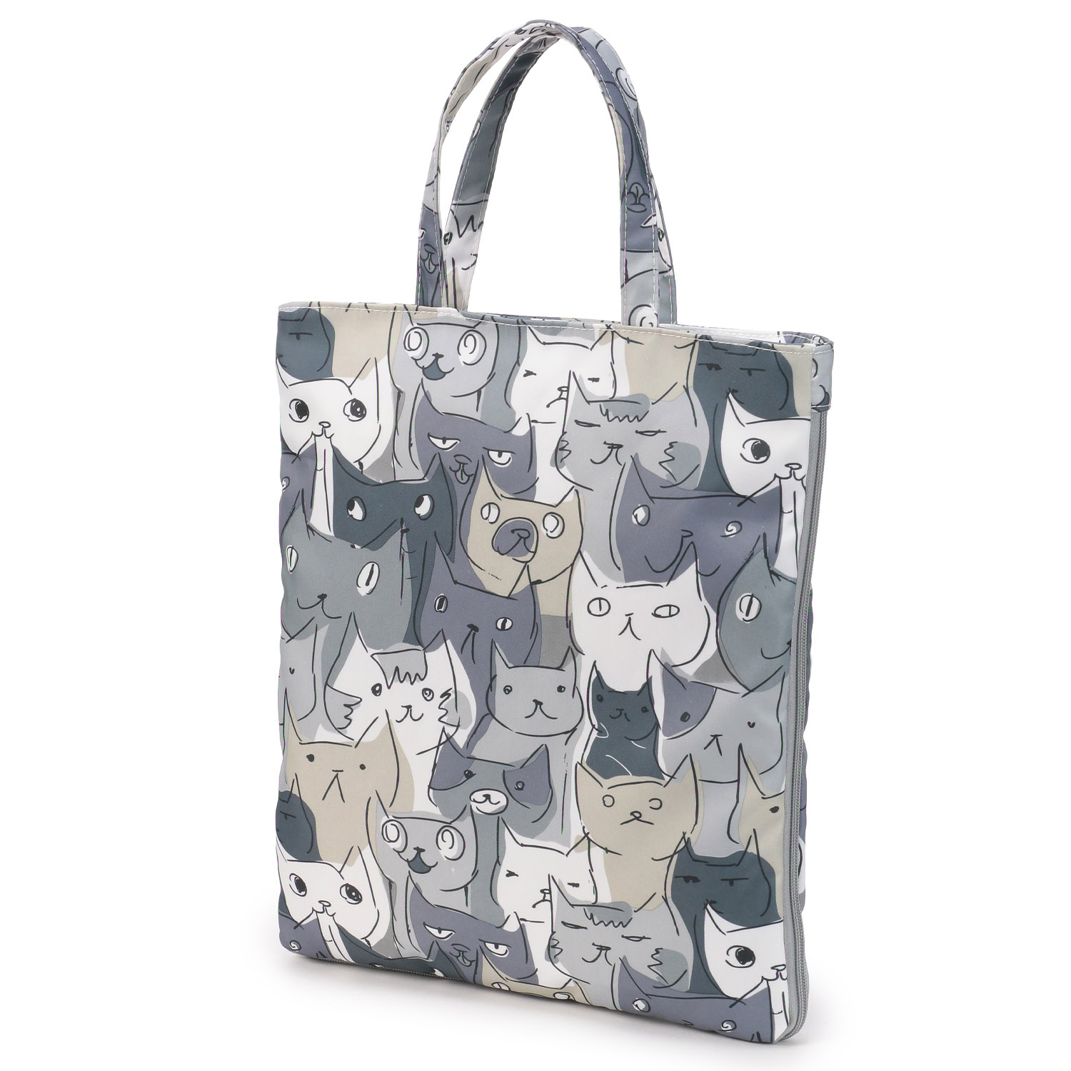 【エトワール別注柄】色々ネコ柄A4拡張縦型バッグ