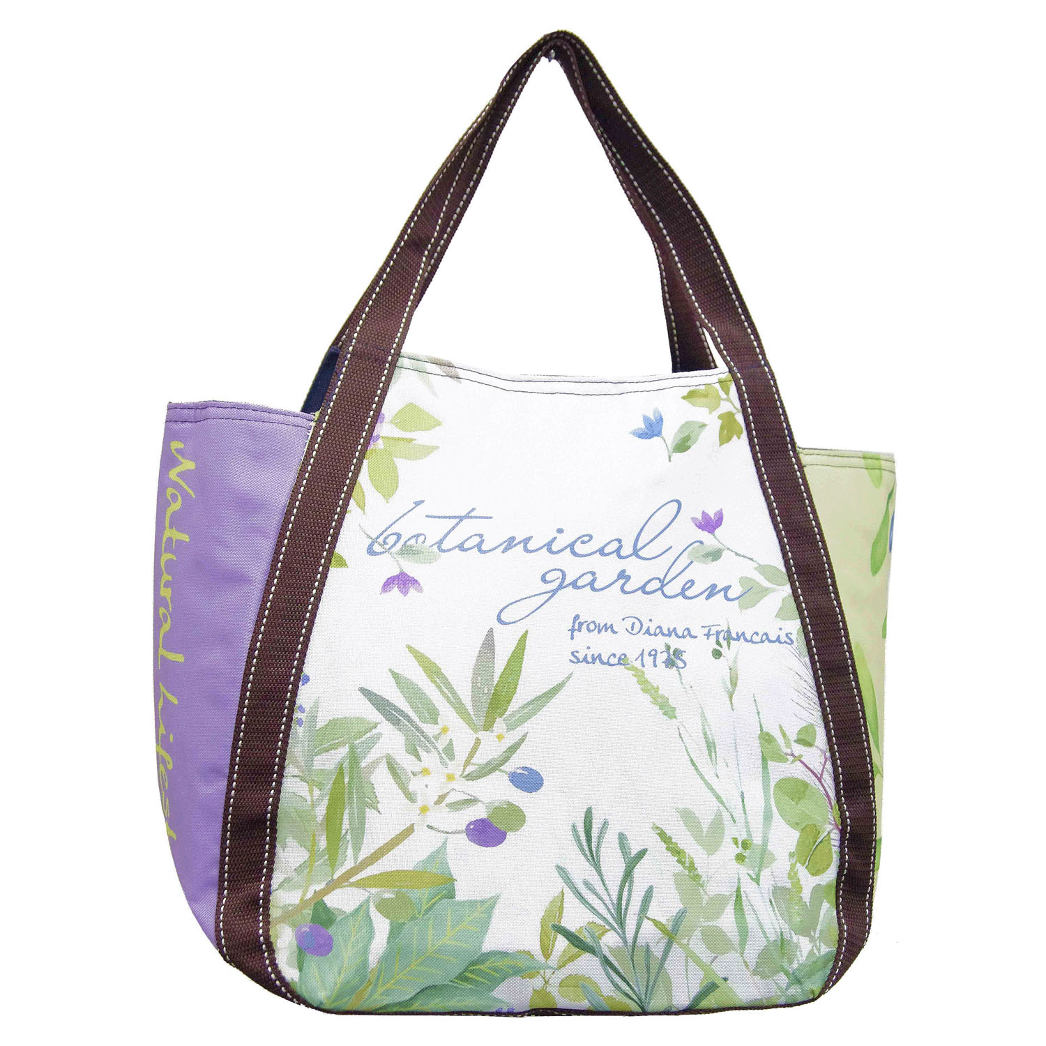 保冷グリーンボタニカル柄バルーントートバッグ - 画像4