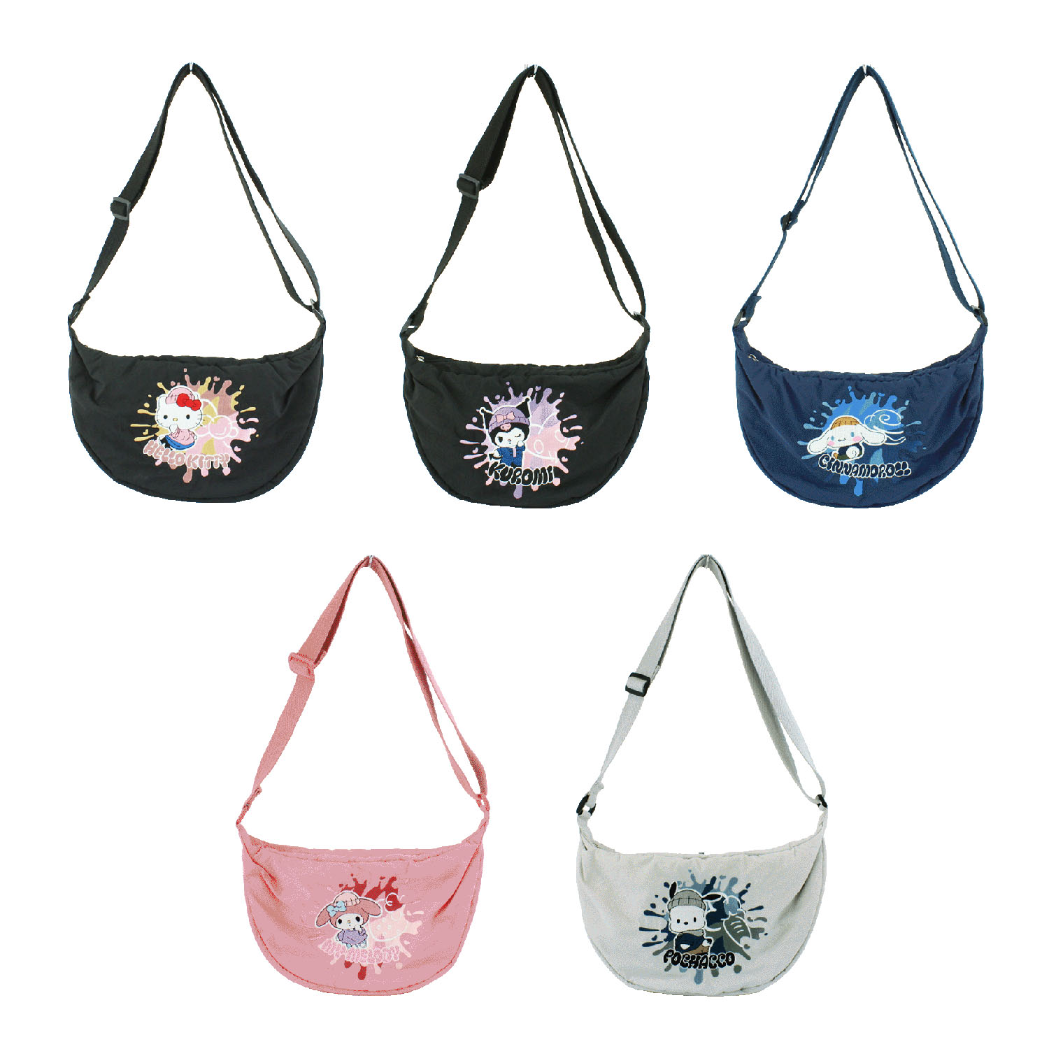 サンリオキャラクターズ刺繍ラウンドショルダーバッグ - 画像1