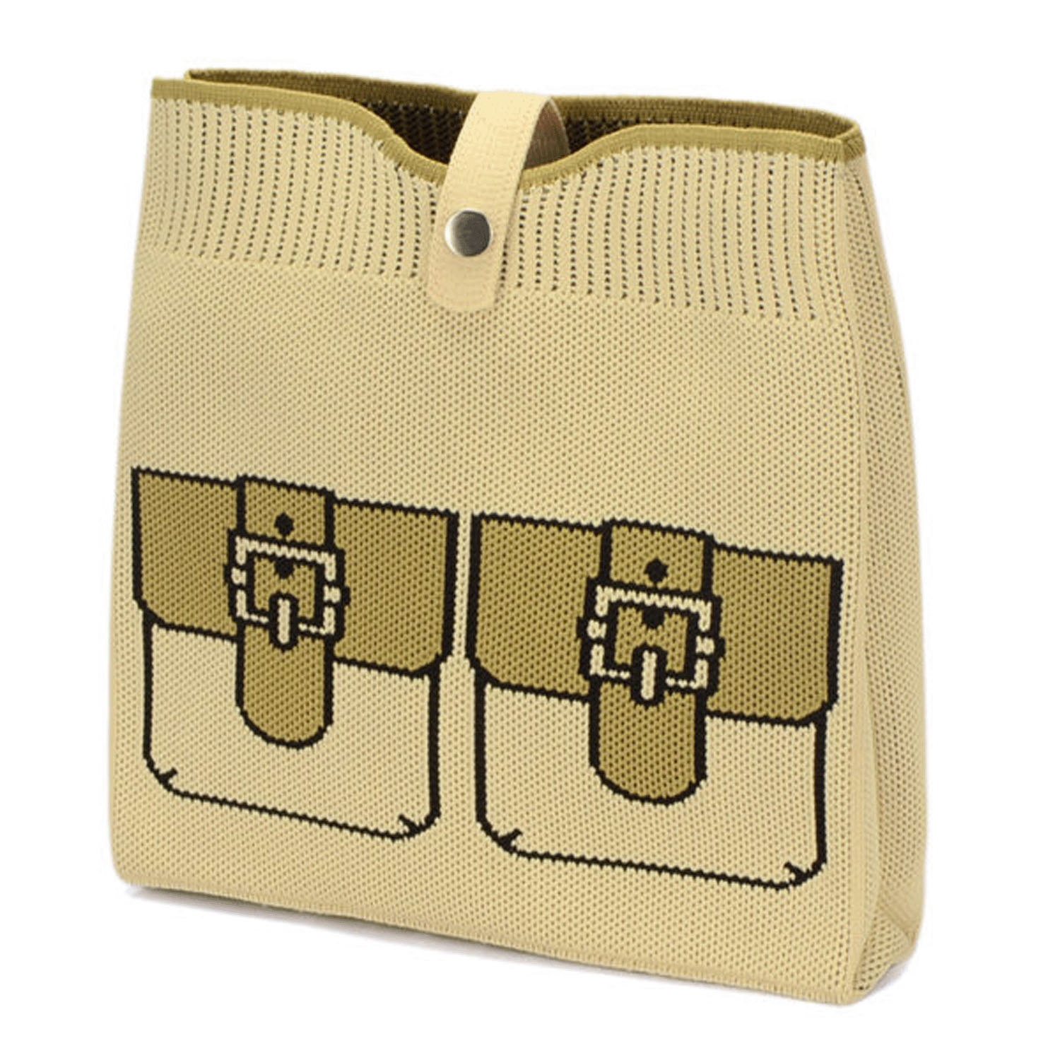 だまし絵ニットショルダーバッグ - 画像3