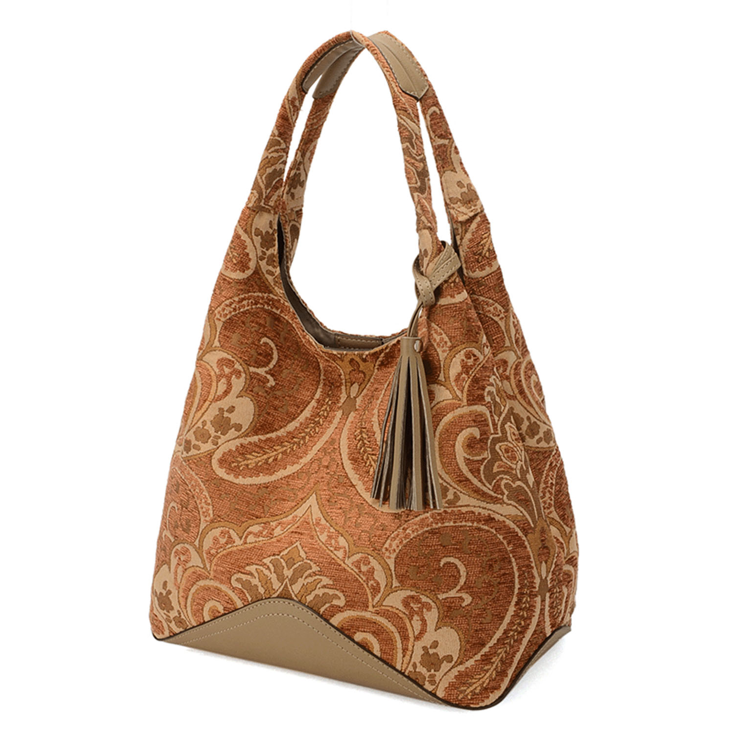 ペイズリー柄くり手バッグ