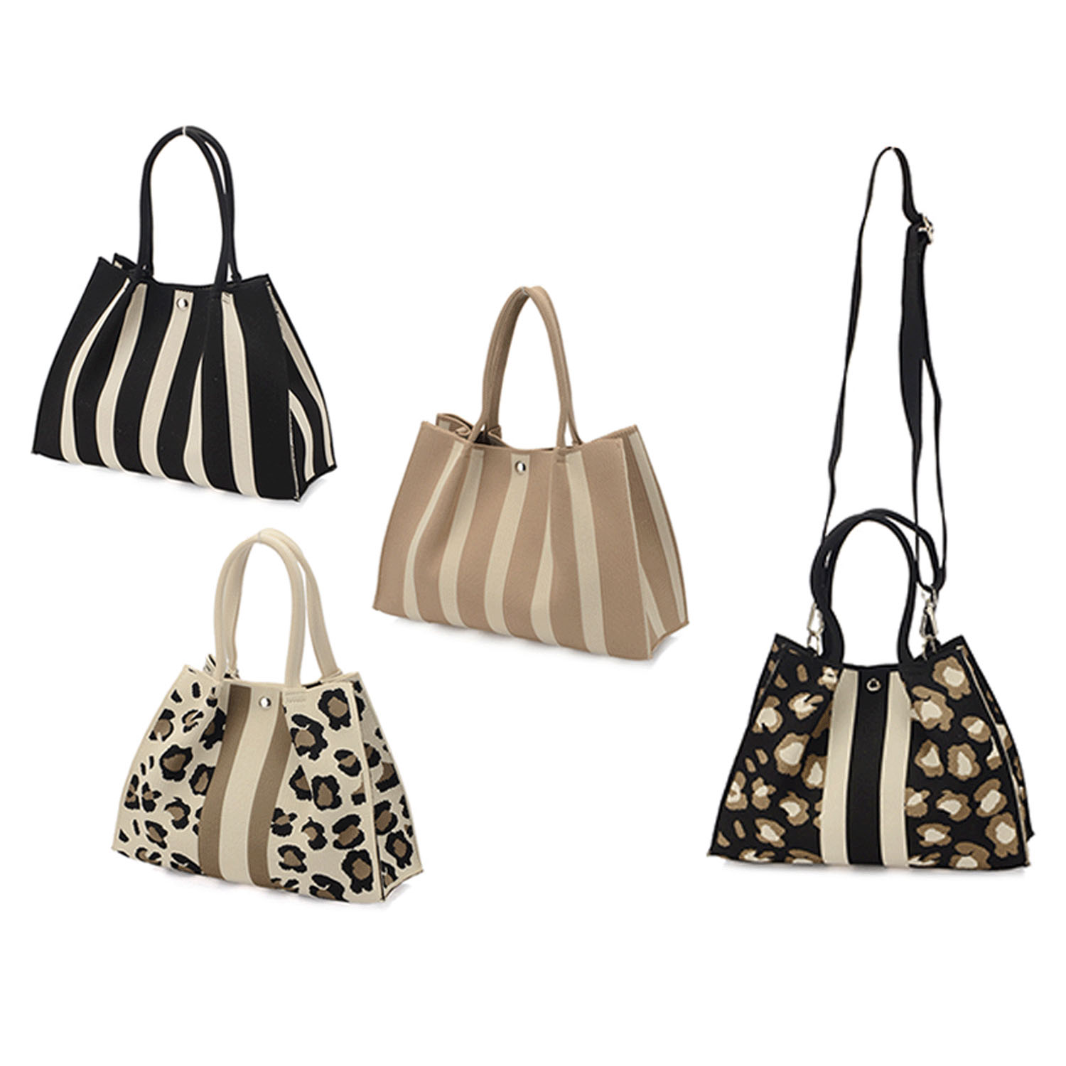 柄ものニット2WAYバッグ - 画像1