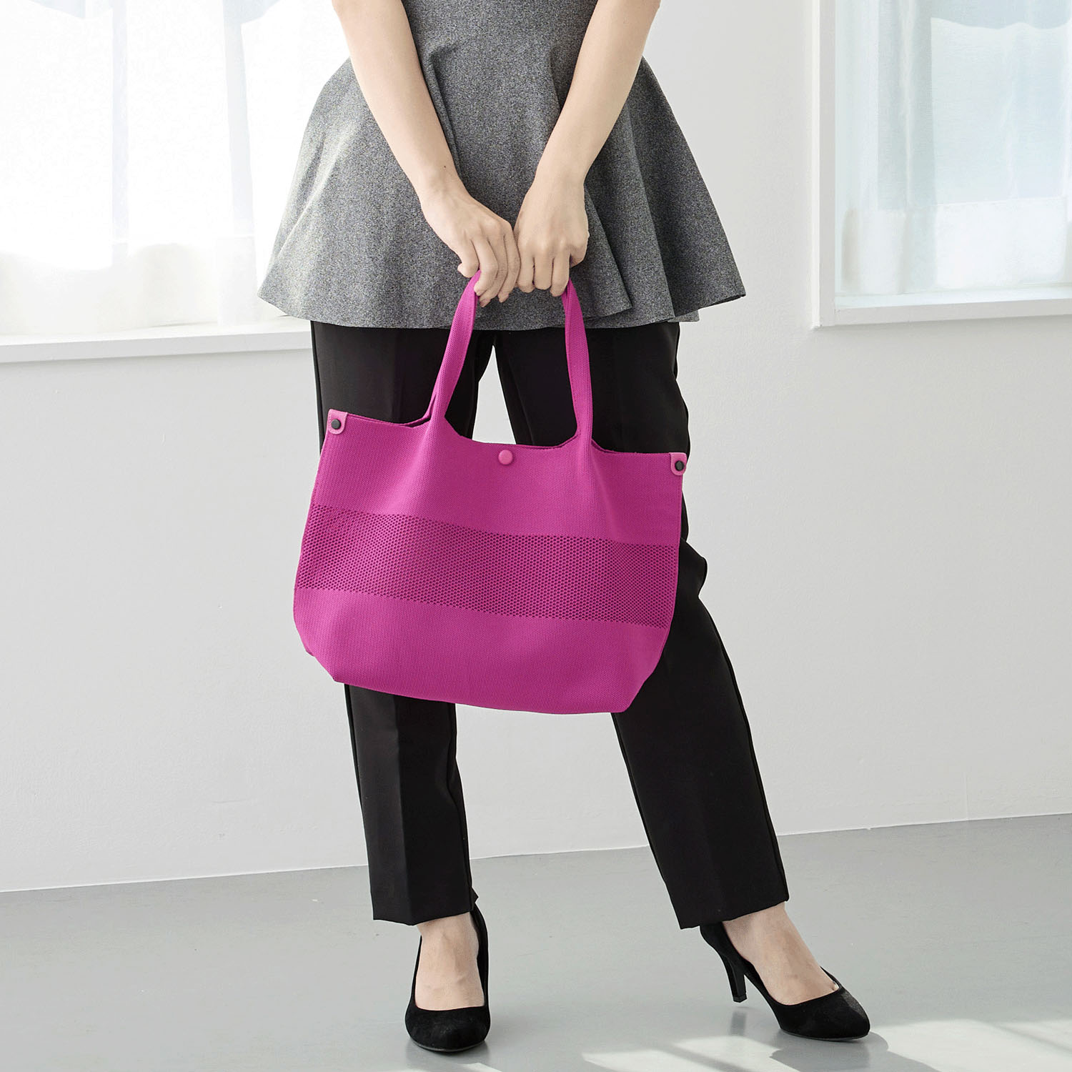 【在庫限りで終了】ルートート 洗えるニットトートバッグ - 画像3