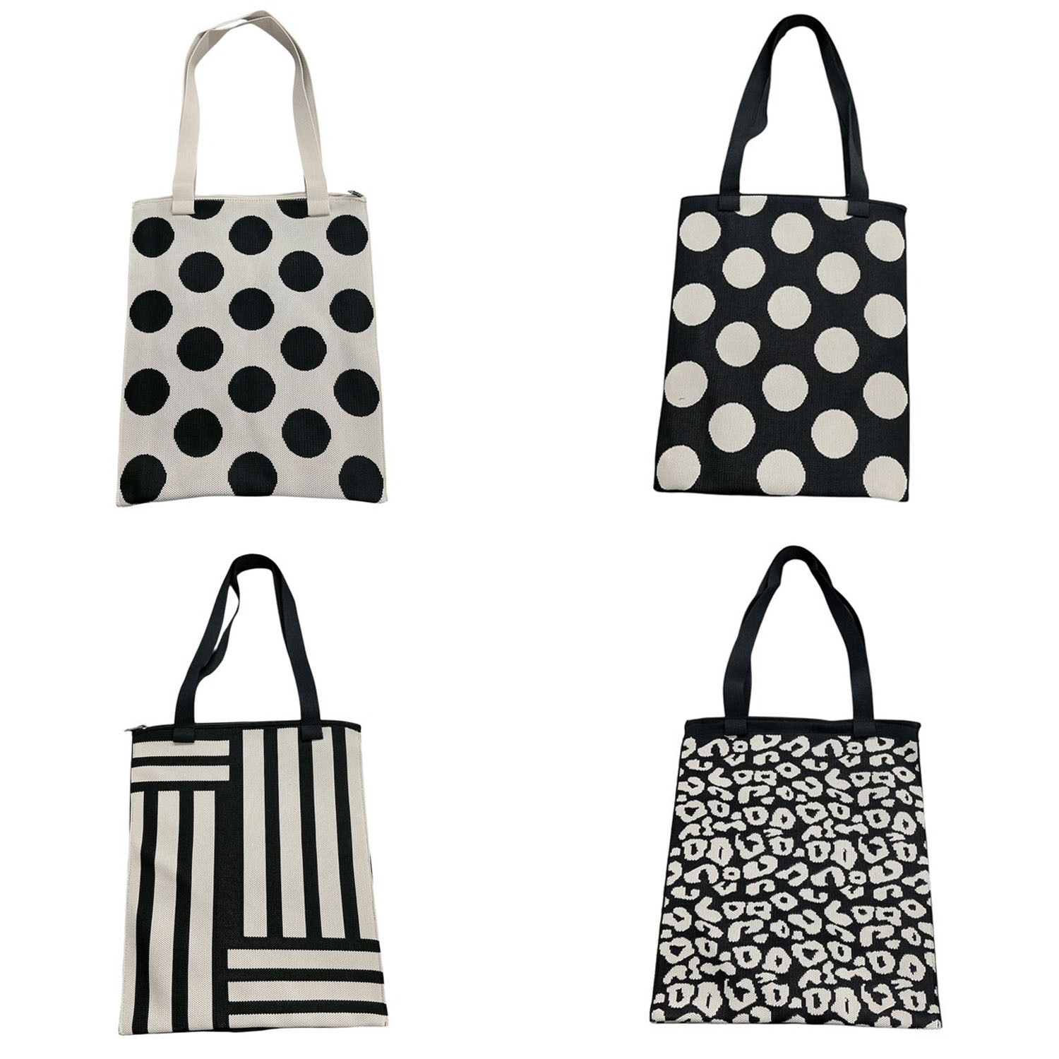 柄物ニットトートバッグ - 画像1