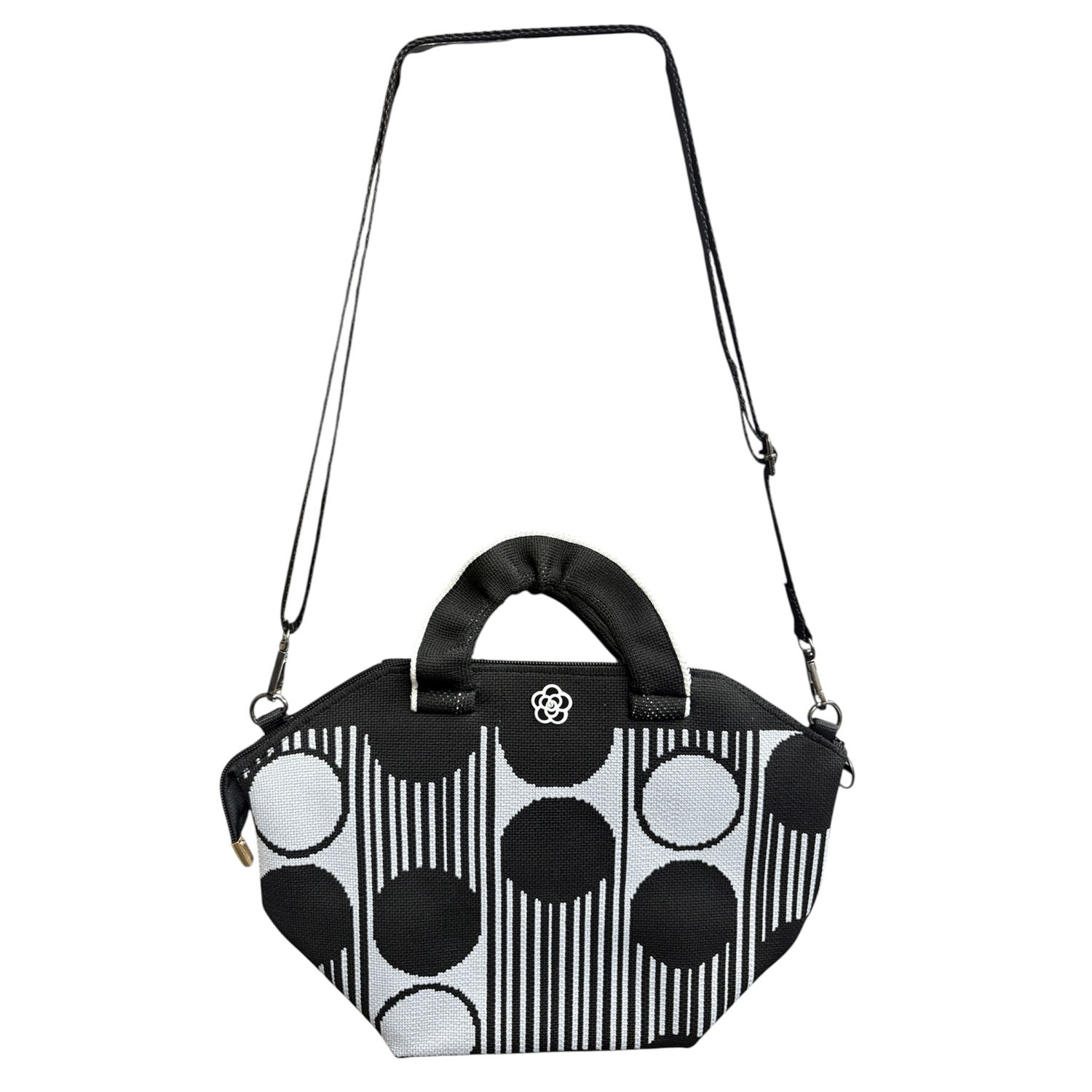 柄物ニットカメリアパーツ付き2WAYバッグ - 画像8