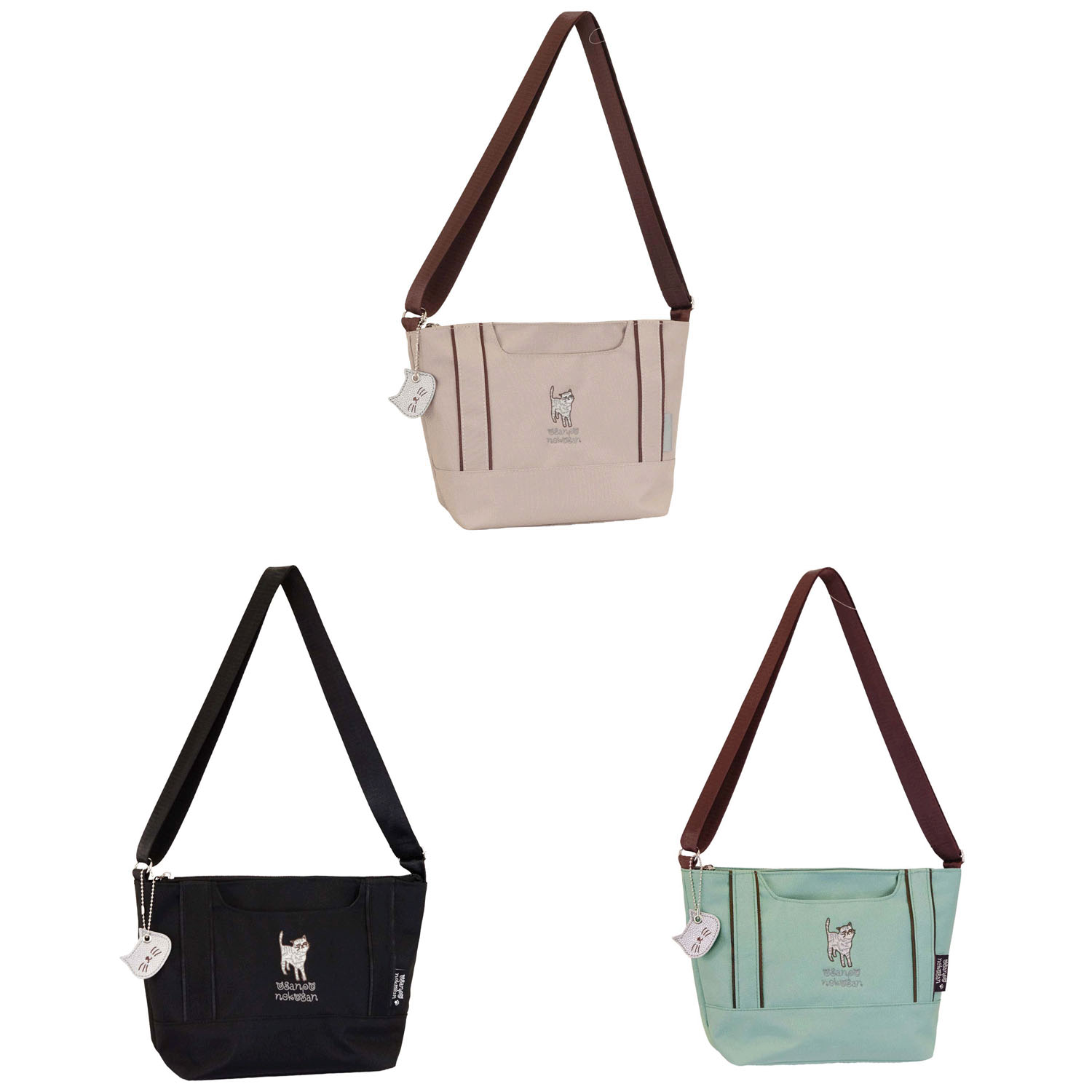 おさんぽねこさん エンブロイダリーショルダーバッグ