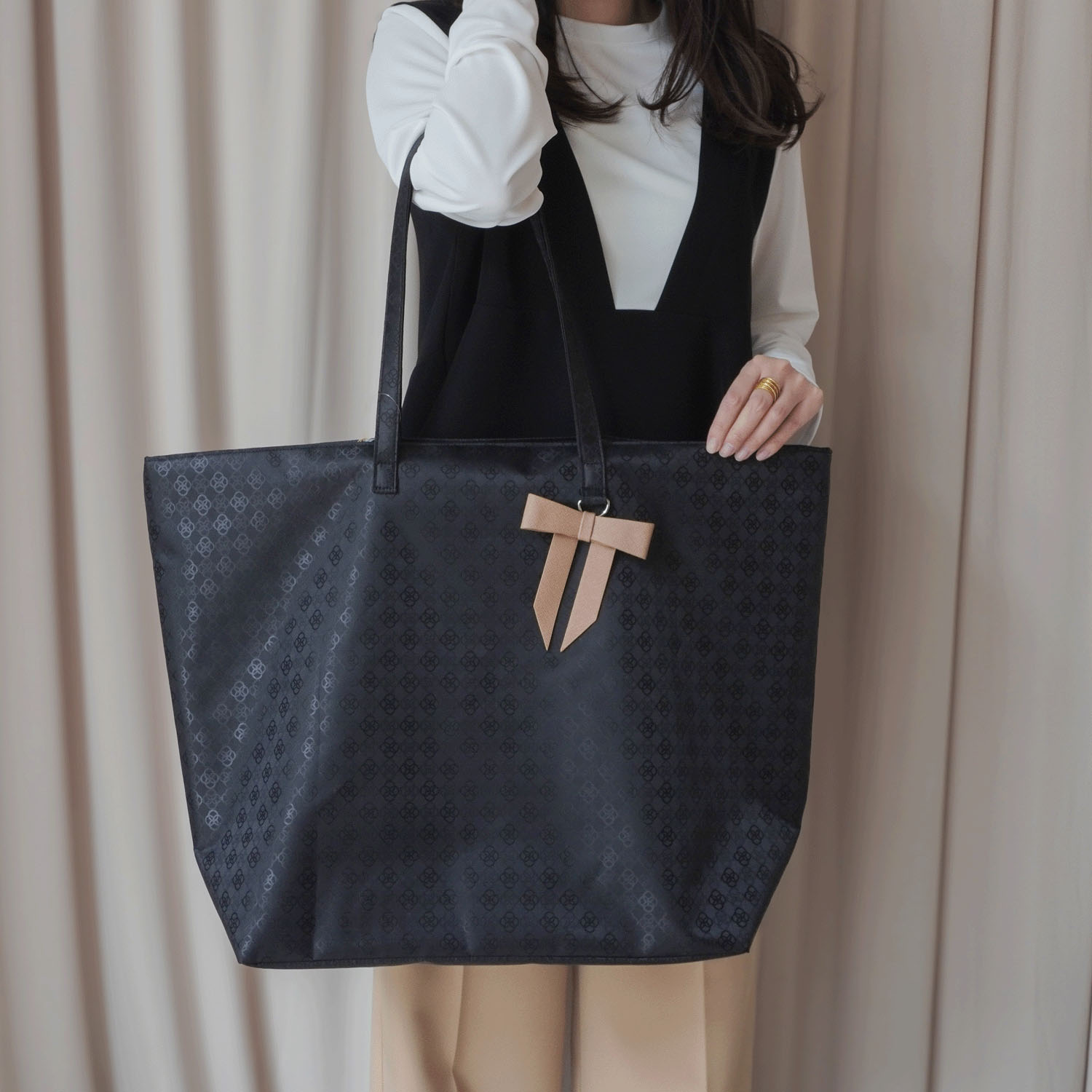 【エトワール別注柄】リボンジャガードビッグトートバッグ - 画像2