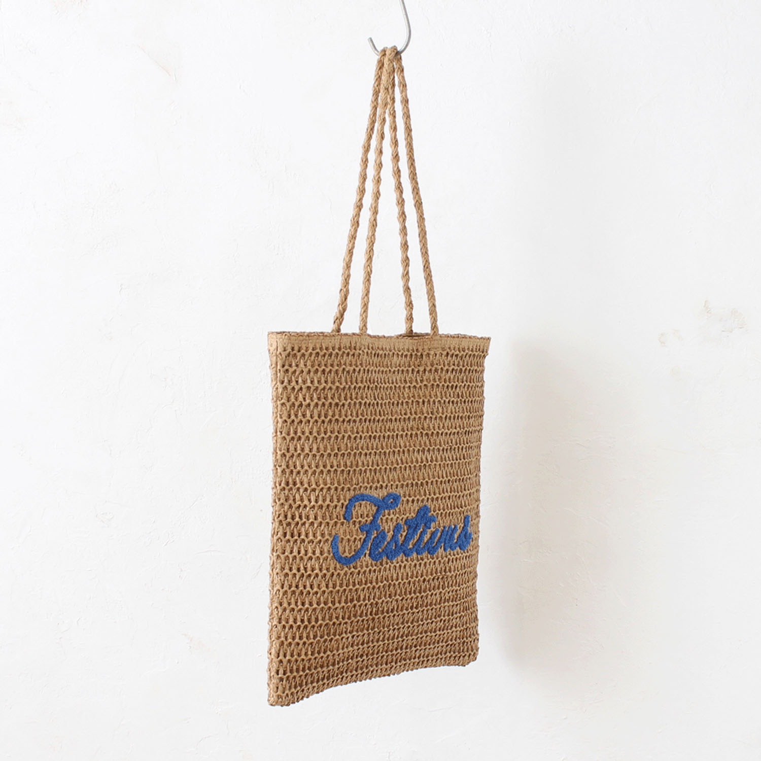 雑材サガラ刺繍フラットトートバッグ - 画像11