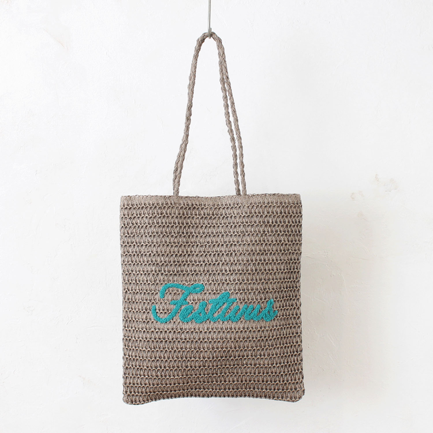 雑材サガラ刺繍フラットトートバッグ - 画像7