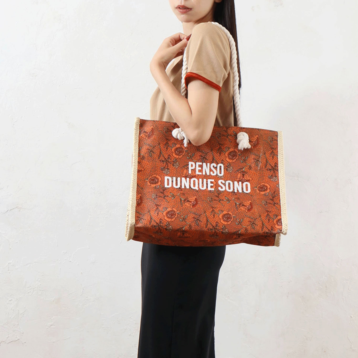 雑材ラタイデアプリントトートバッグ - 画像4