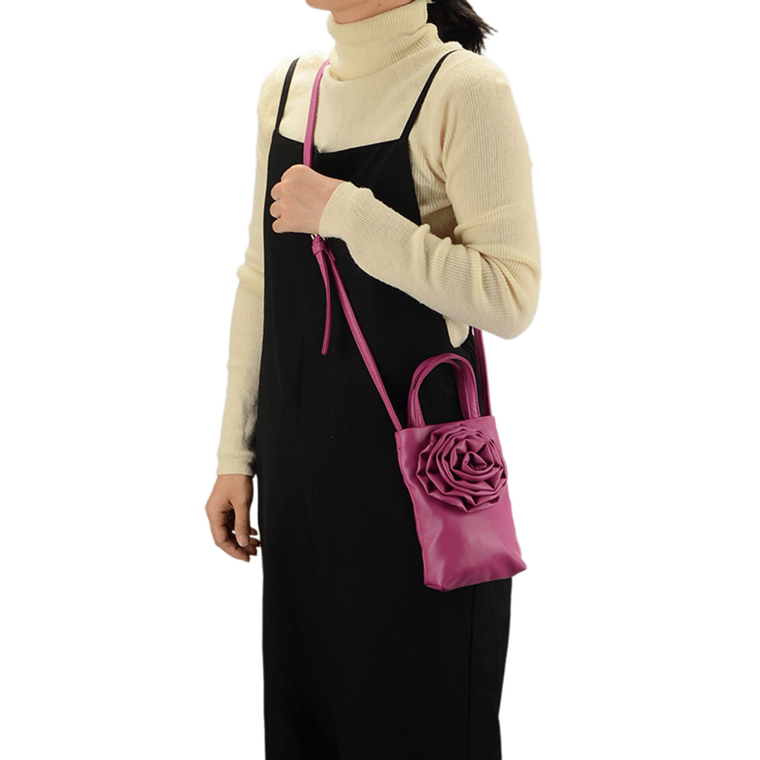 花モチーフ付ミニショルダーバッグ - 画像1