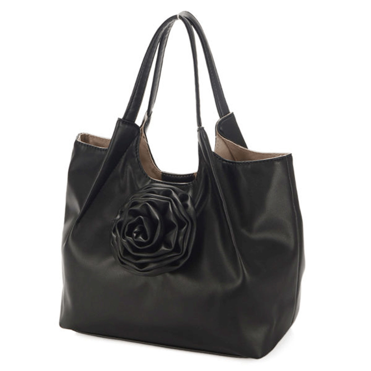 花モチーフ付ハンドバッグ - 画像3