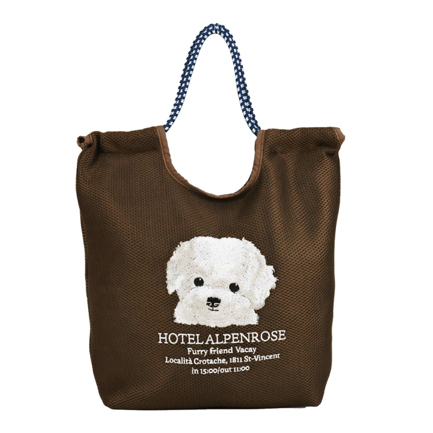 アニマル刺繍メッシュトートバッグ