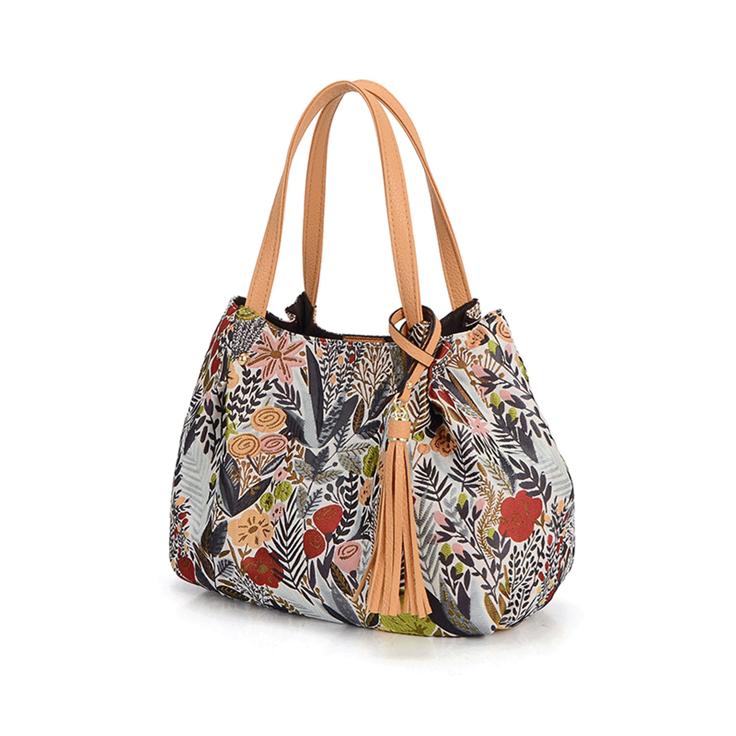 ボタニカル柄バルーントートバッグ - 画像4