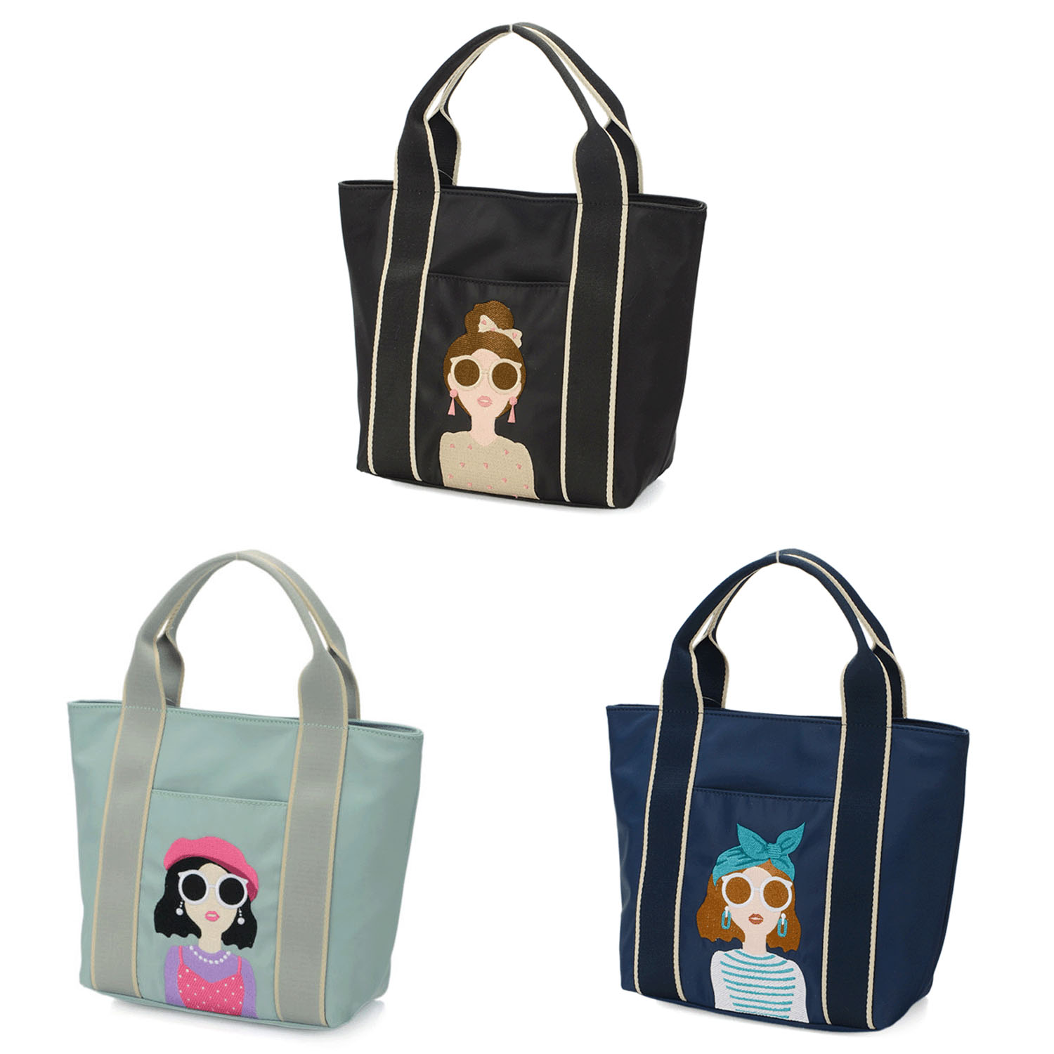 女の子刺繍バッグ