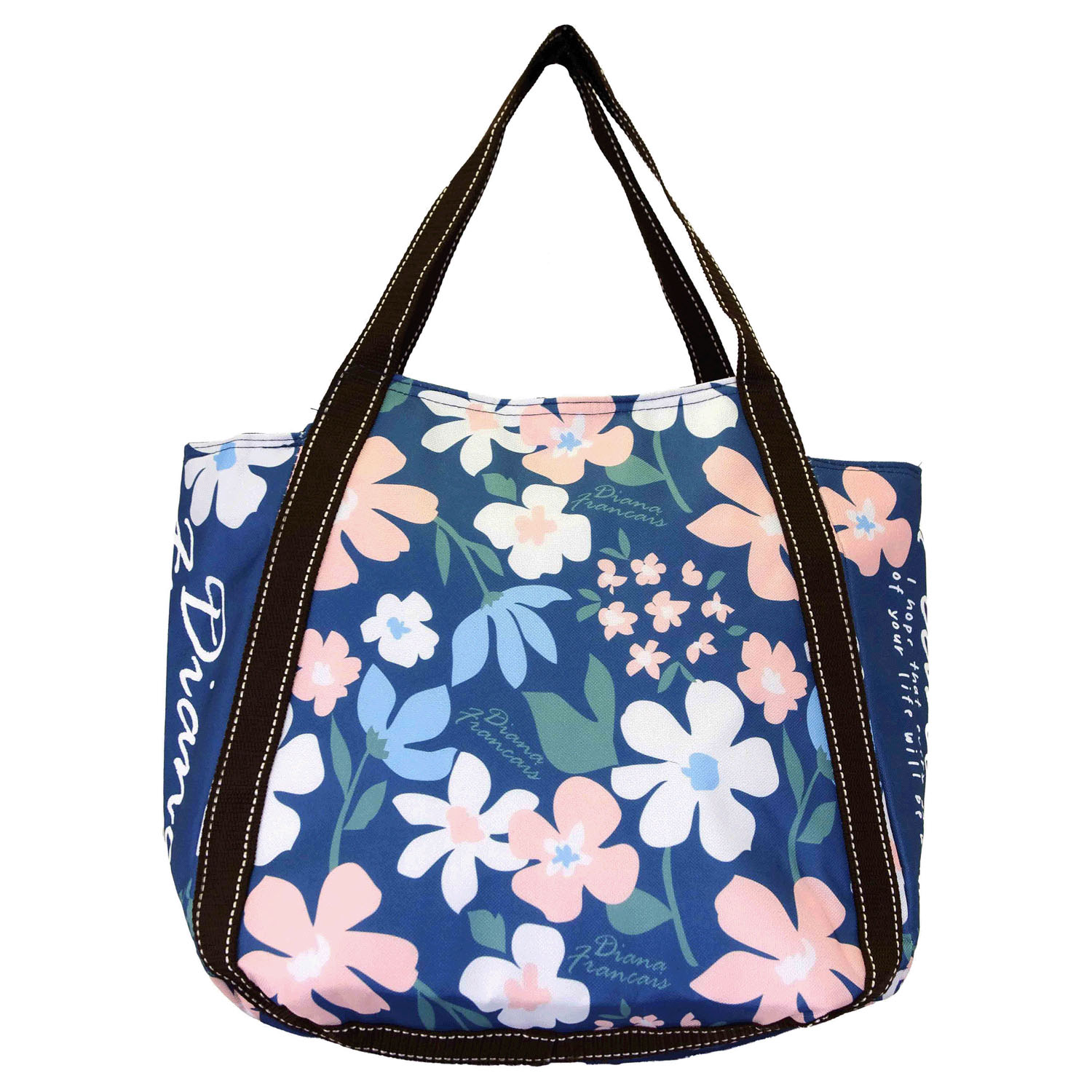 保冷北欧フラワー柄バルーントートバッグ - 画像11