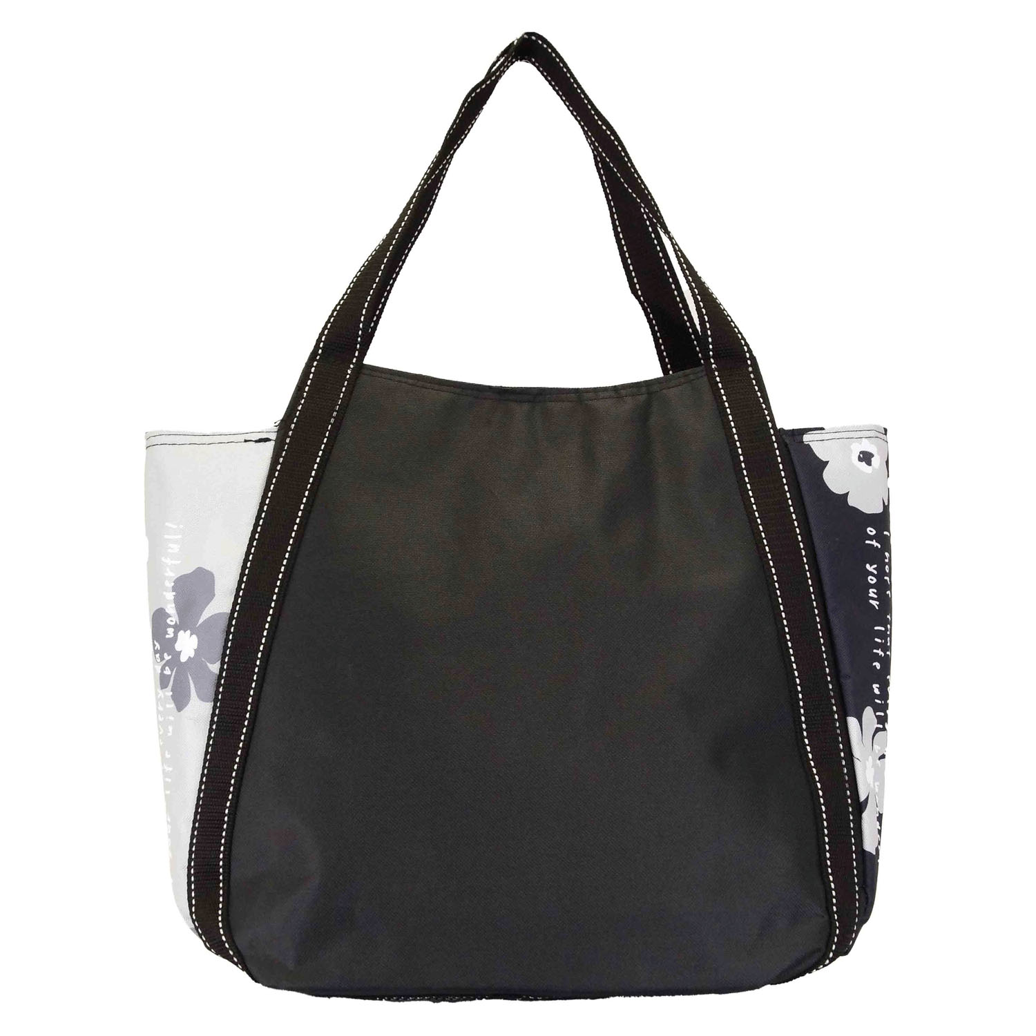 保冷北欧フラワー柄バルーントートバッグ - 画像3