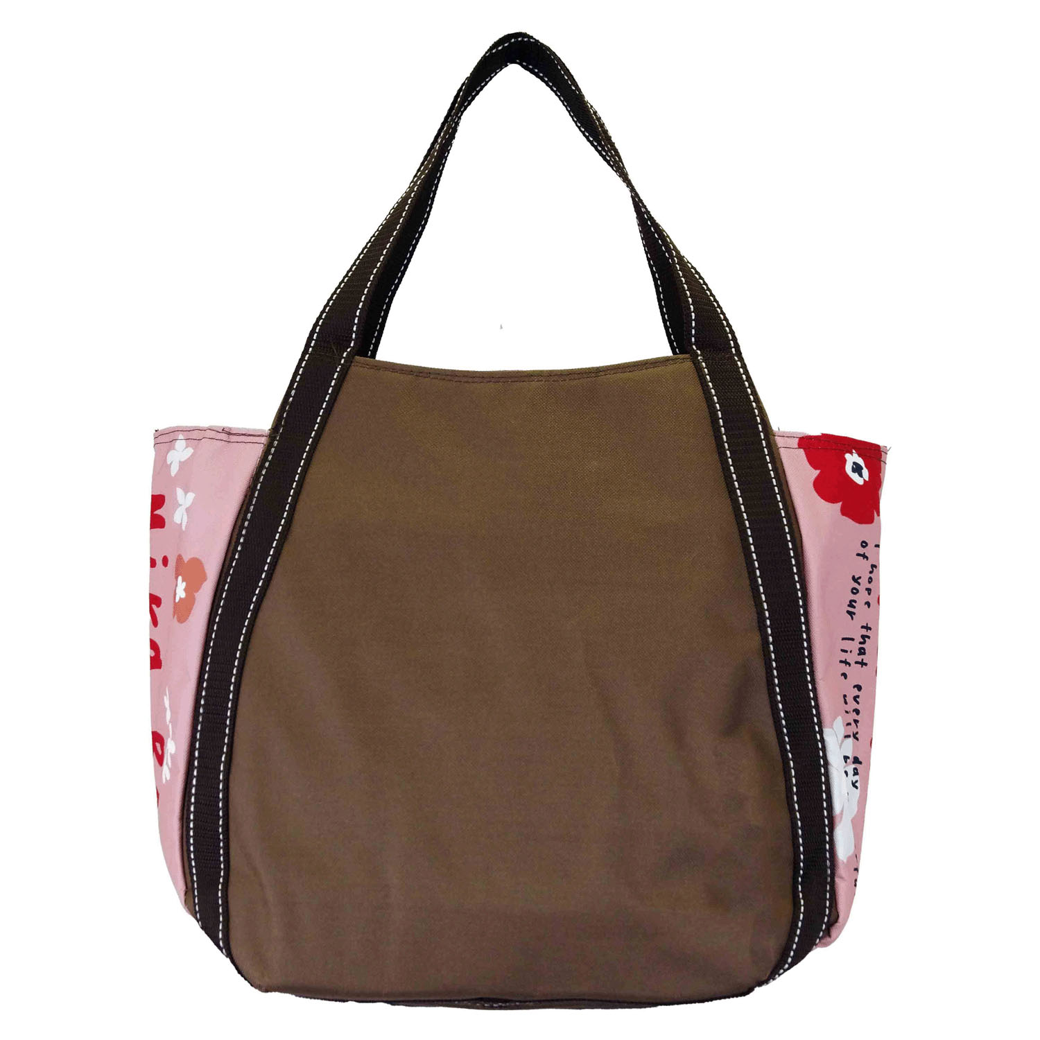 保冷北欧フラワー柄バルーントートバッグ - 画像8