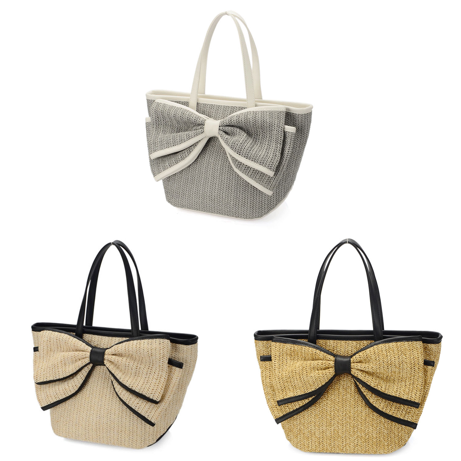 PPメッシュリボン付きトートバッグ - 画像1