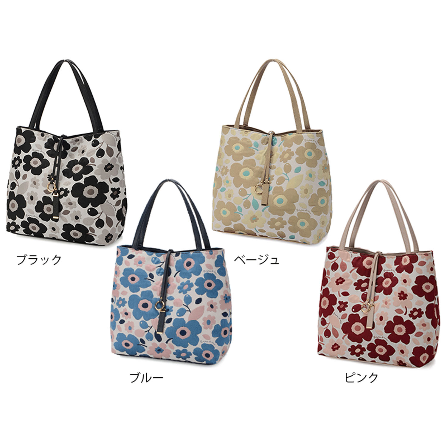 北欧花柄金具付トートバッグ - 画像2