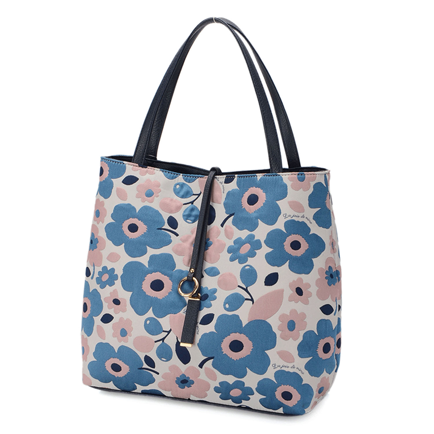 北欧花柄金具付トートバッグ - 画像9