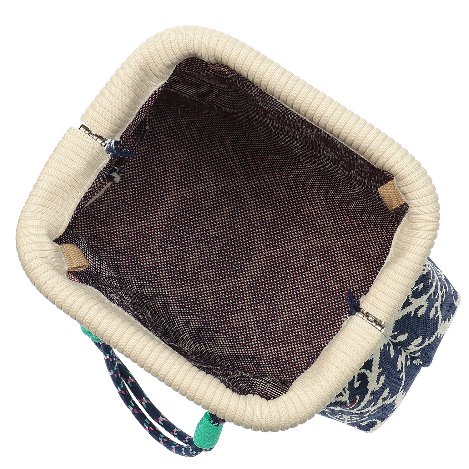 柄物がま口型ニットバッグ - 画像9