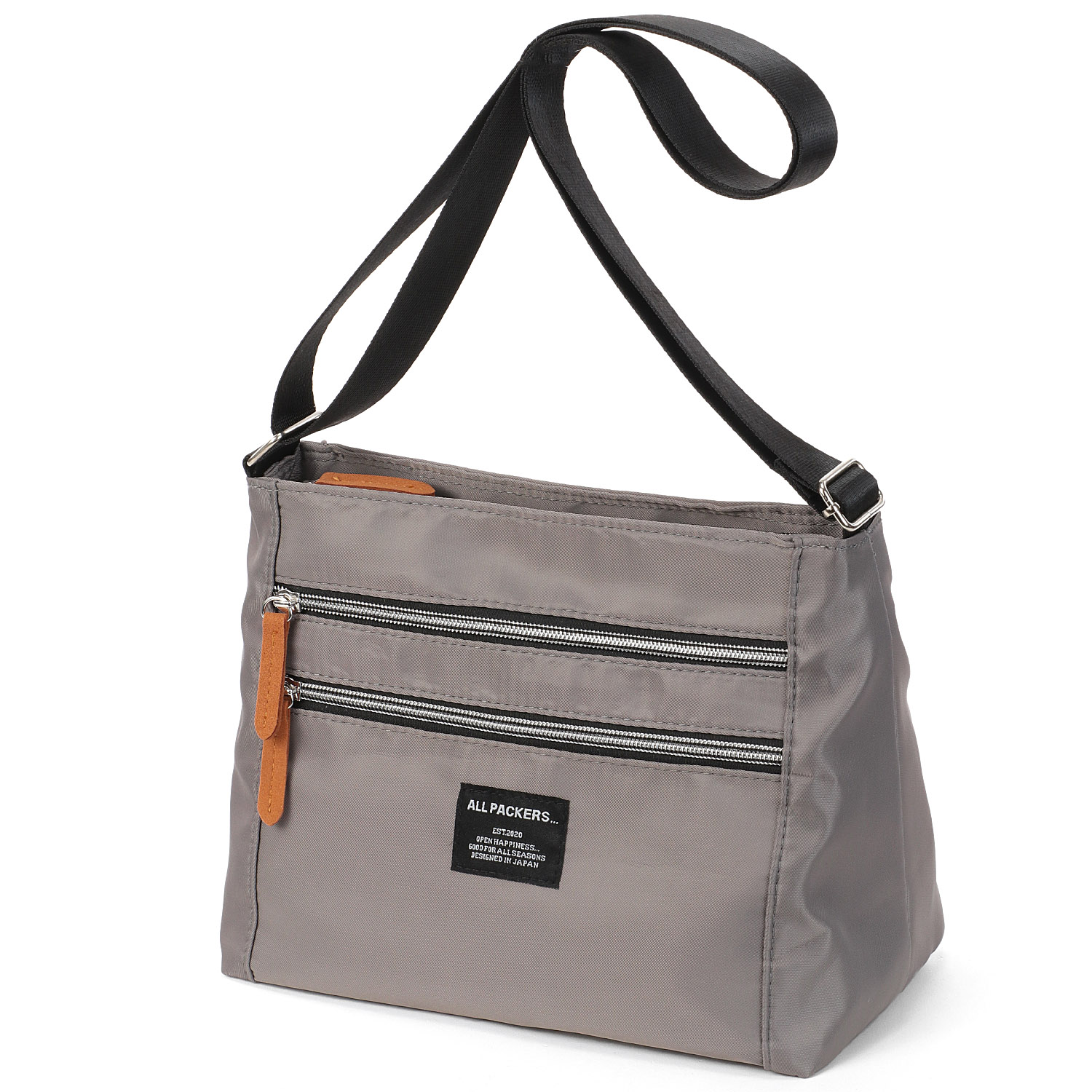 シンプル多機能ショルダーバッグ 横型