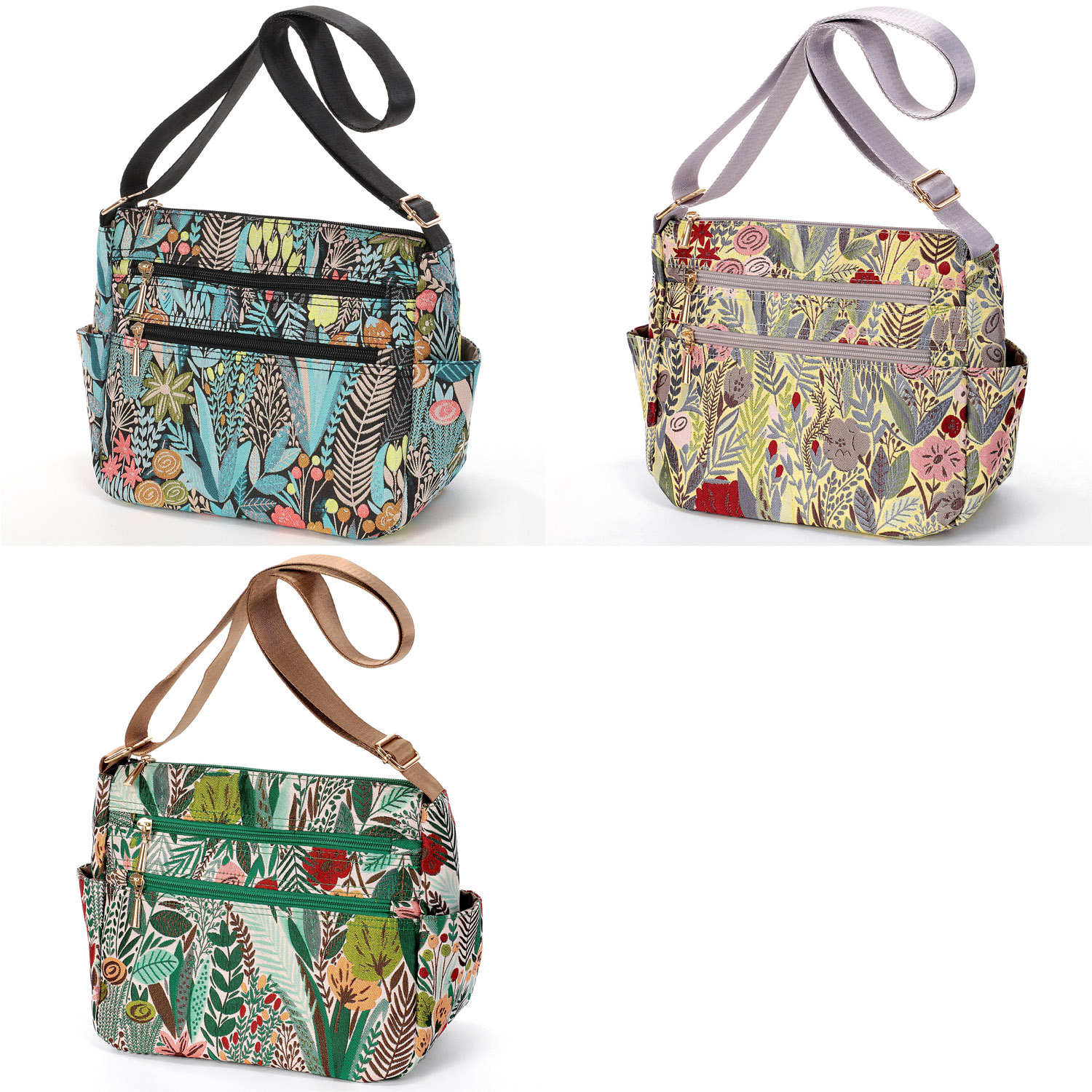 ボタニカルジャガード横型ショルダーバッグ - 画像1