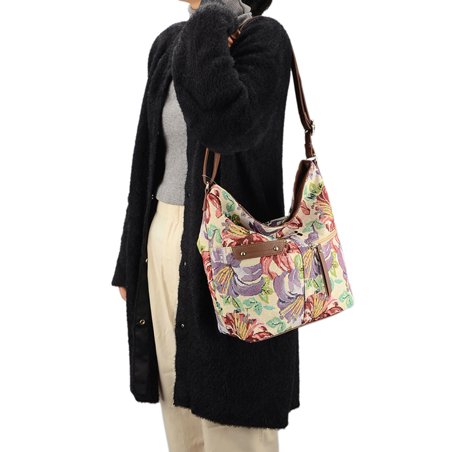 花柄ゴブランショルダーバッグ