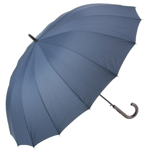 70cm大判16本骨ジャンプ無地強力撥水傘 - 画像2