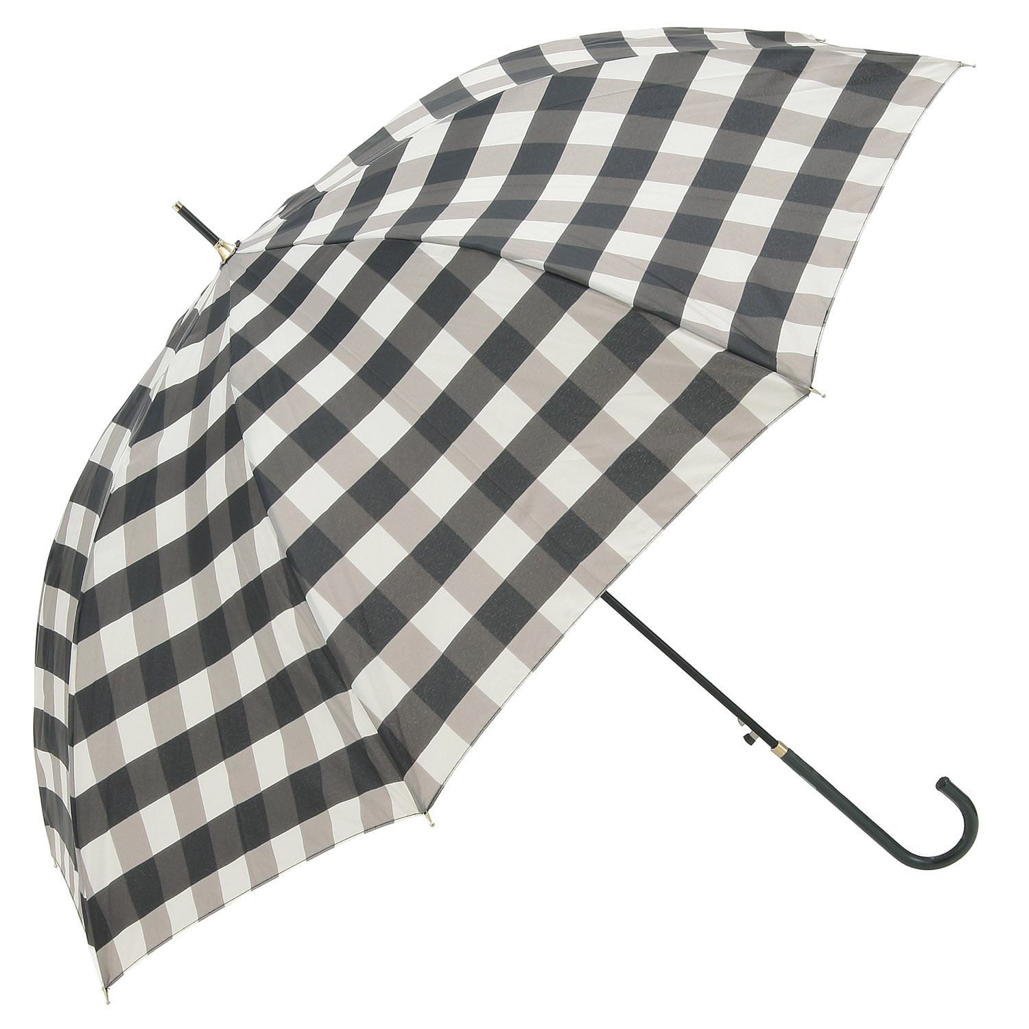 【耐風仕様】 ギンガムチェック ジャンプ長傘60cm - 画像1