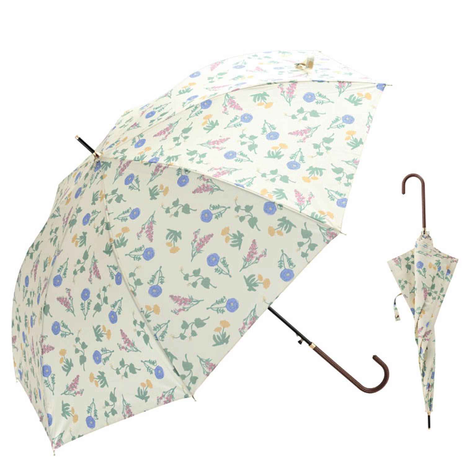 【耐風仕様】  ナチュラルリーフ ジャンプ長傘60cm - 画像2