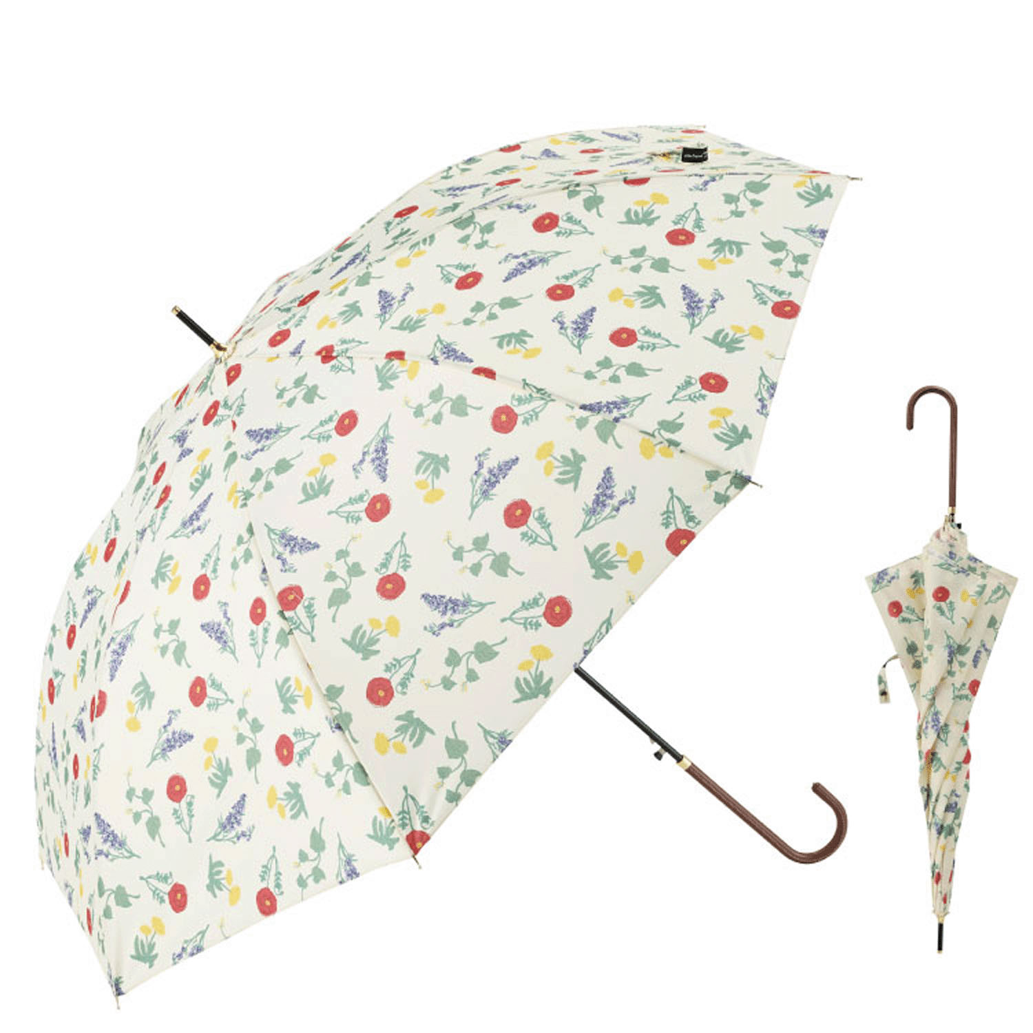 【耐風仕様】  ナチュラルリーフ ジャンプ長傘60cm - 画像1