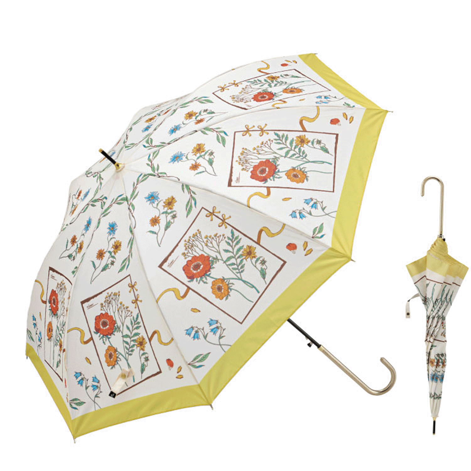 【耐風仕様】 ナチュラルフラワー ジャンプ長傘60cm