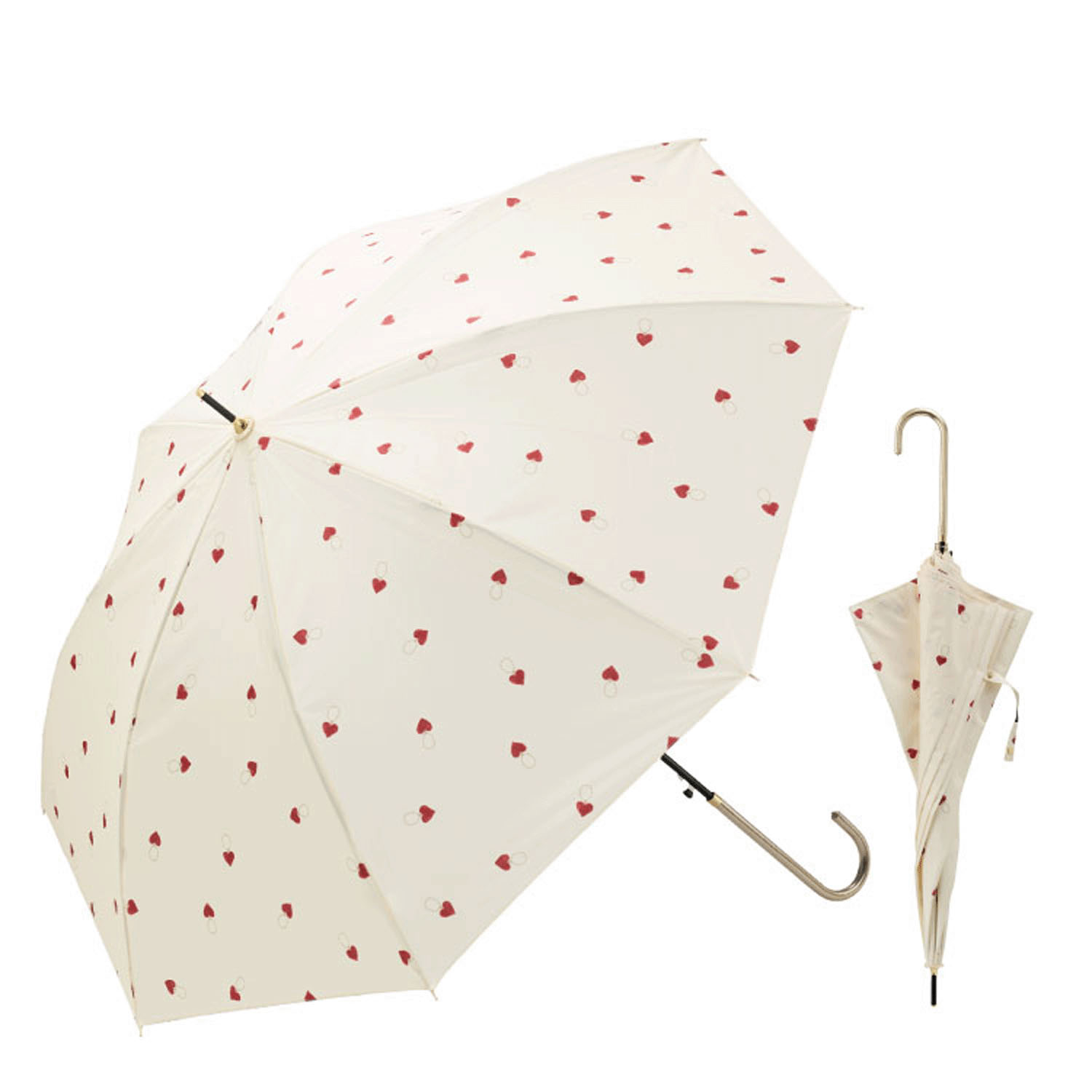 【耐風仕様】 ハートチェーン  ジャンプ長傘60cm - 画像2