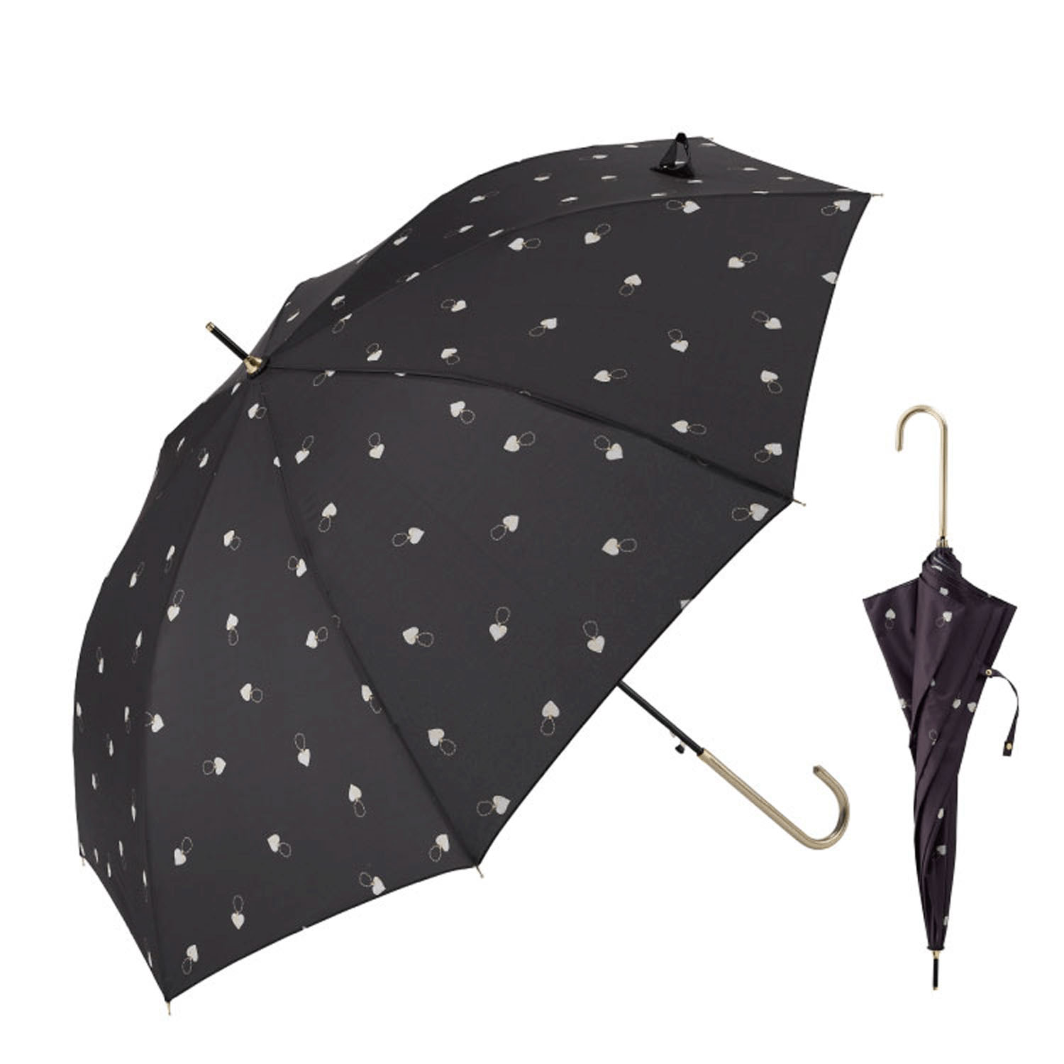 【耐風仕様】 ハートチェーン  ジャンプ長傘60cm