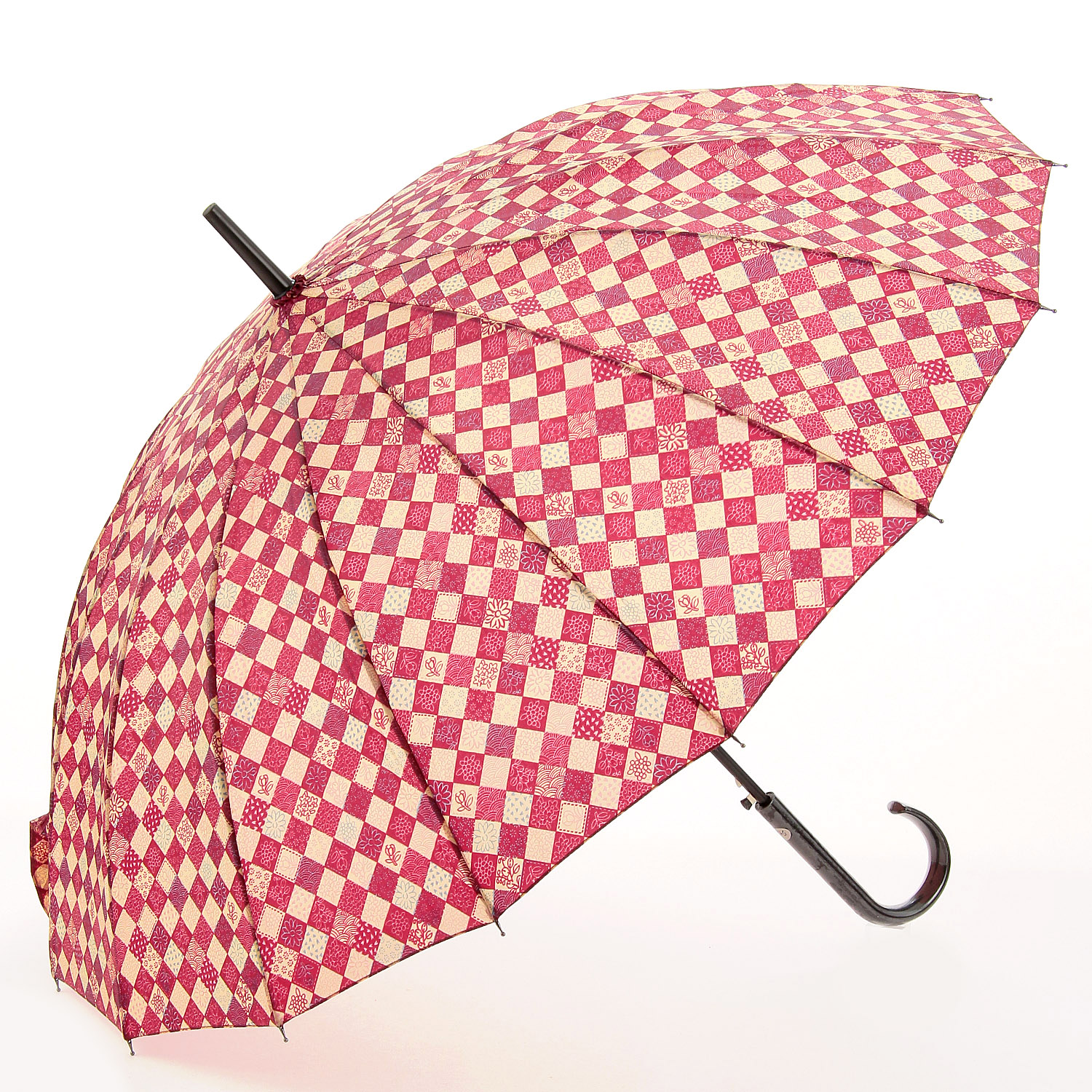 パッチワーク 16本骨 長傘