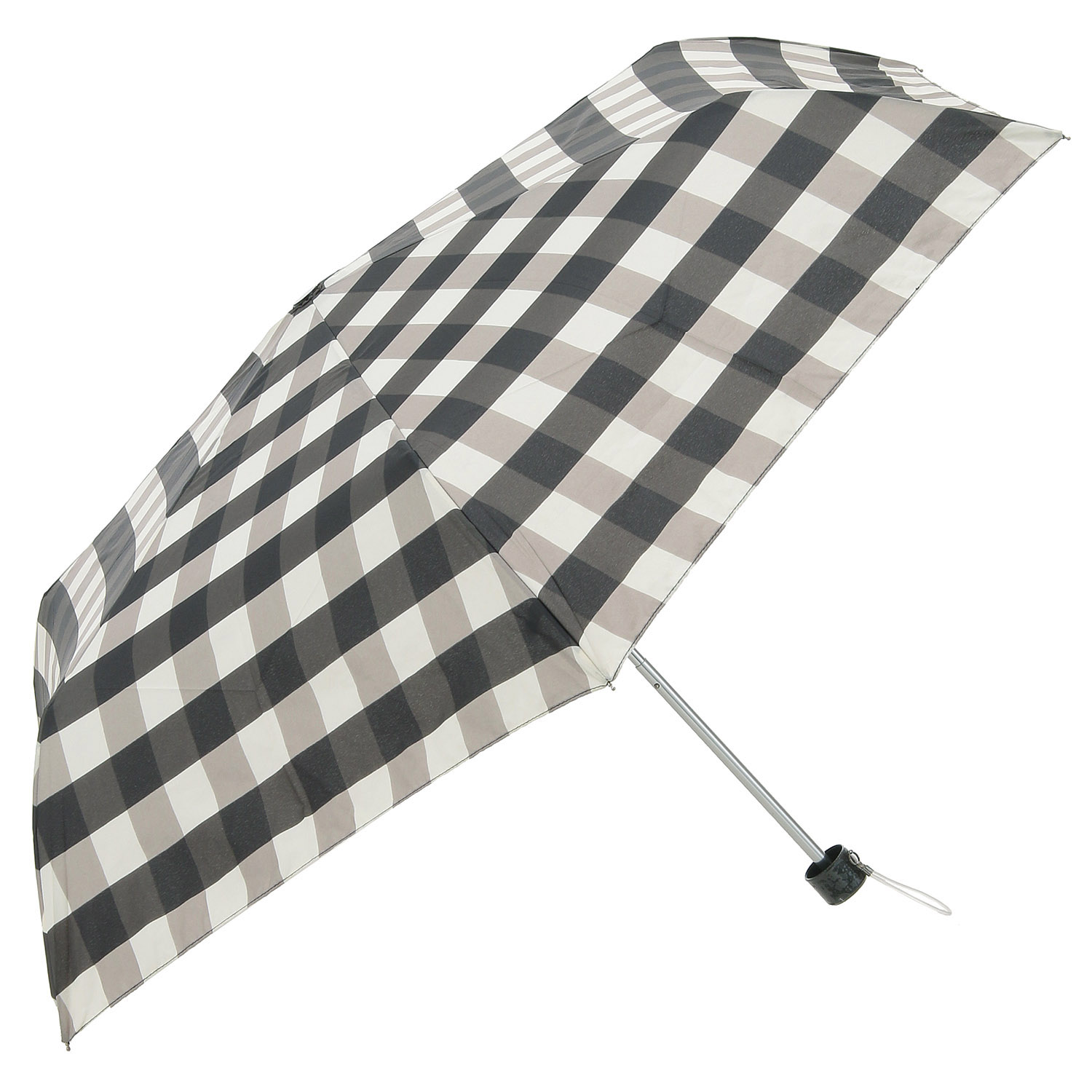 【耐風仕様】 ギンガムチェック折傘 - 画像1