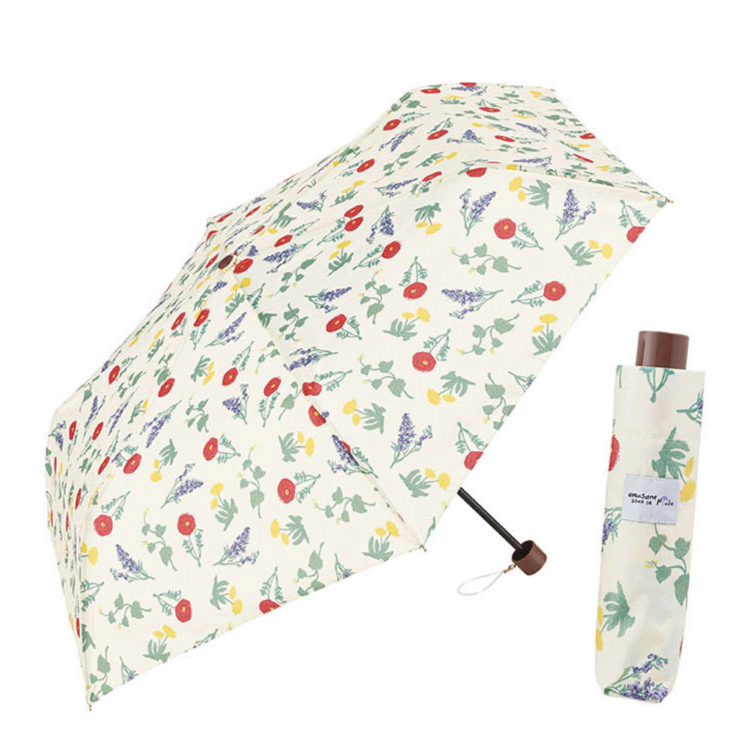 【耐風骨】 ナチュラルリーフ 折傘 - 画像1