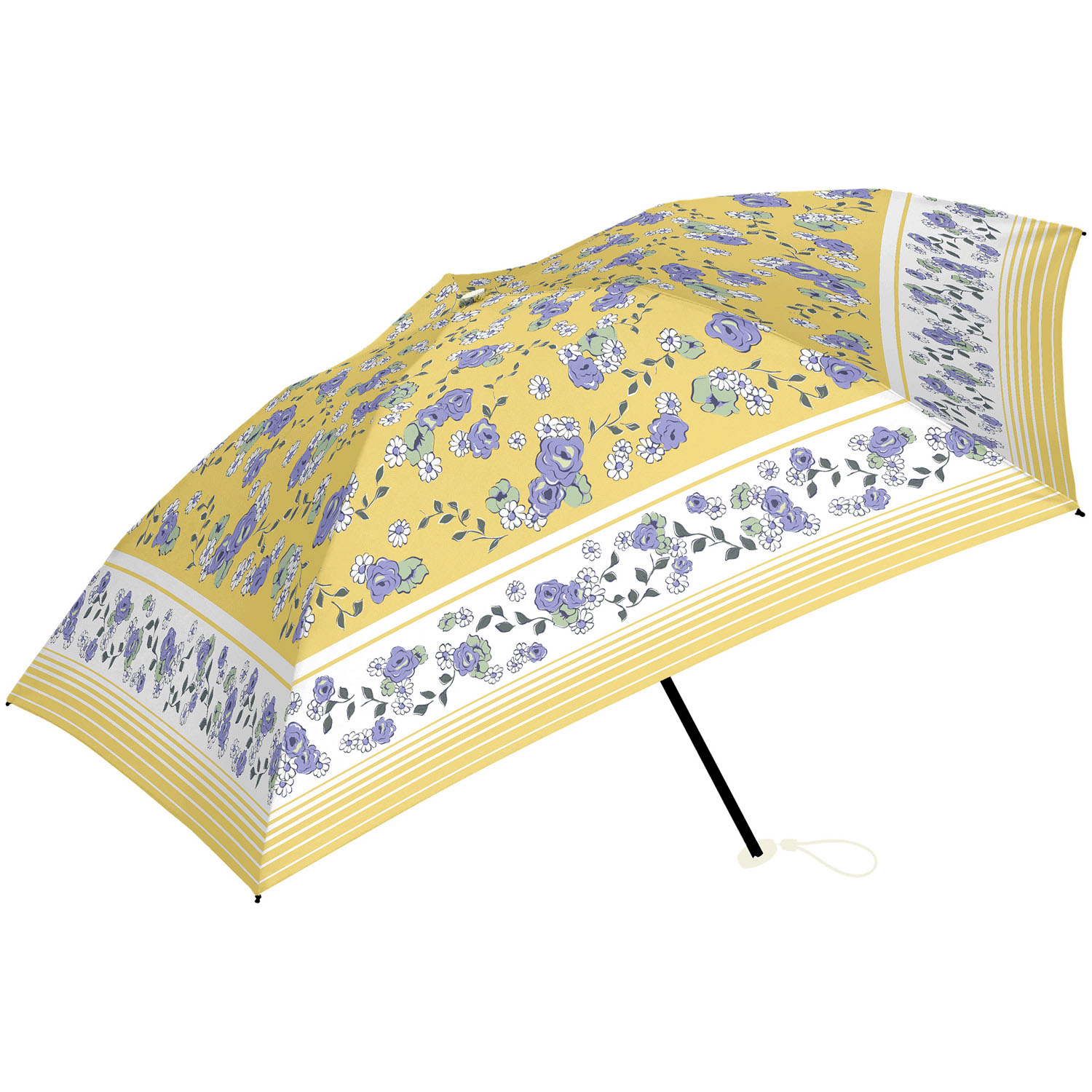 【assa】ローズ柄 ライトミニ折傘