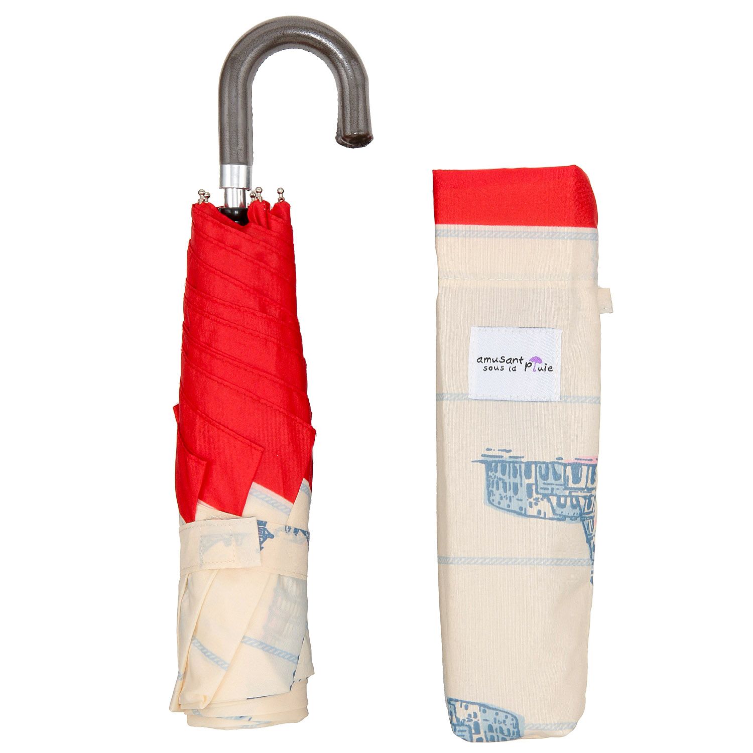 【耐風骨】 レトロイタリー 折傘55cm - 画像2