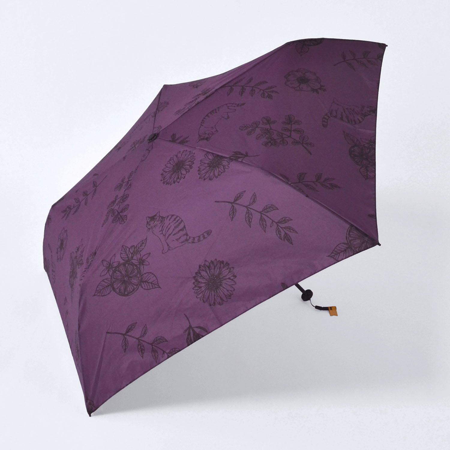 スケッチフラワーと猫 軽量ミニ傘 - 画像3