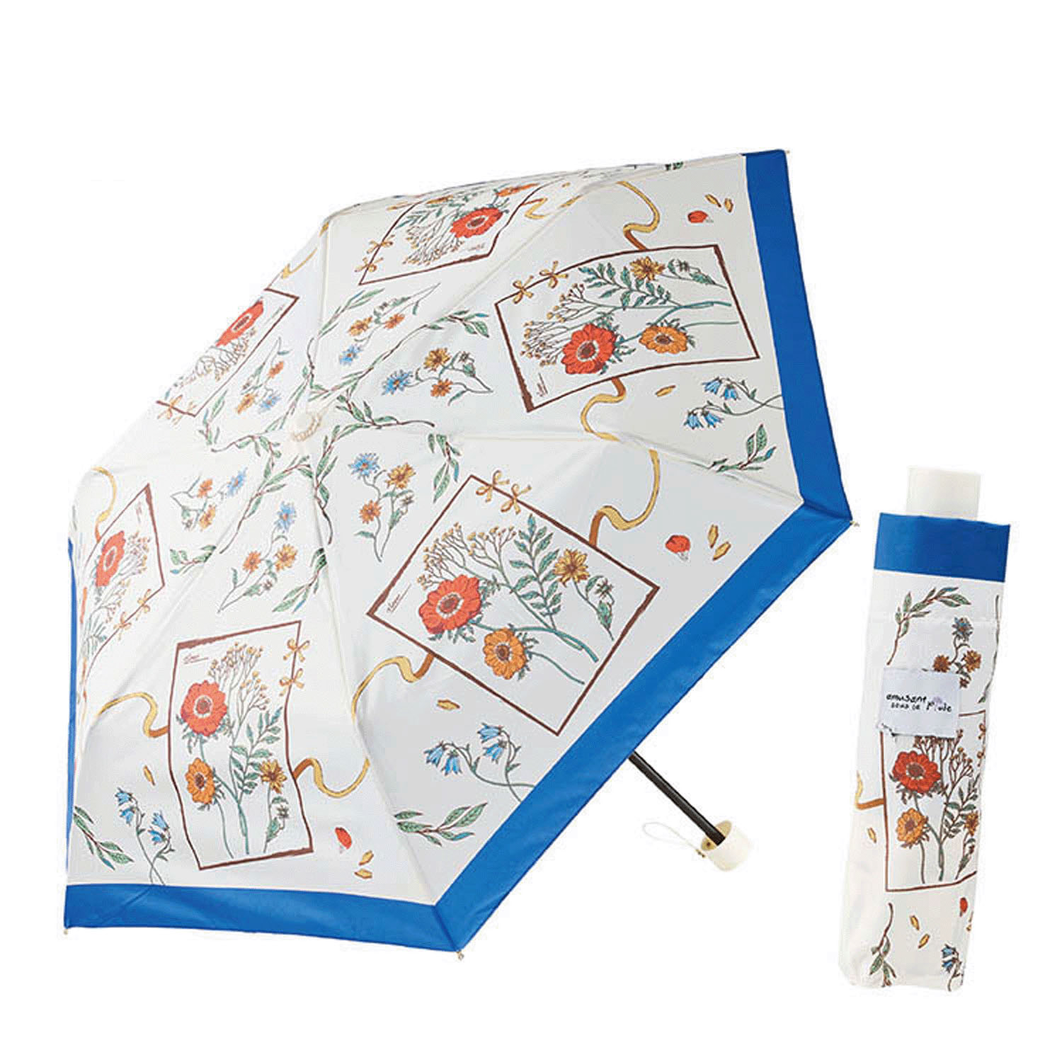 【耐風骨】 キャンバスフラワー 折傘 - 画像2