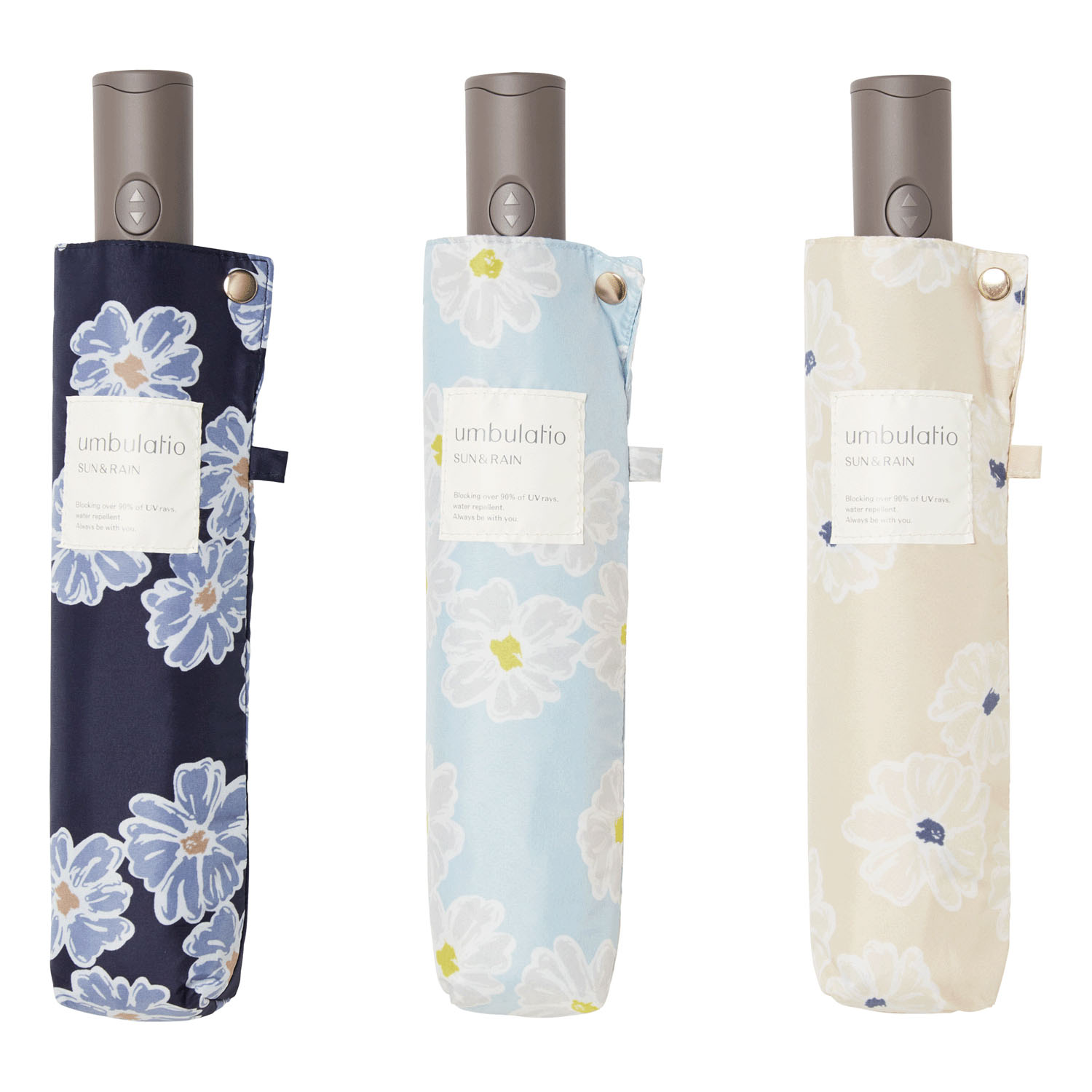 【water front】 カルオート マーガレット自動開閉折傘 - 画像9