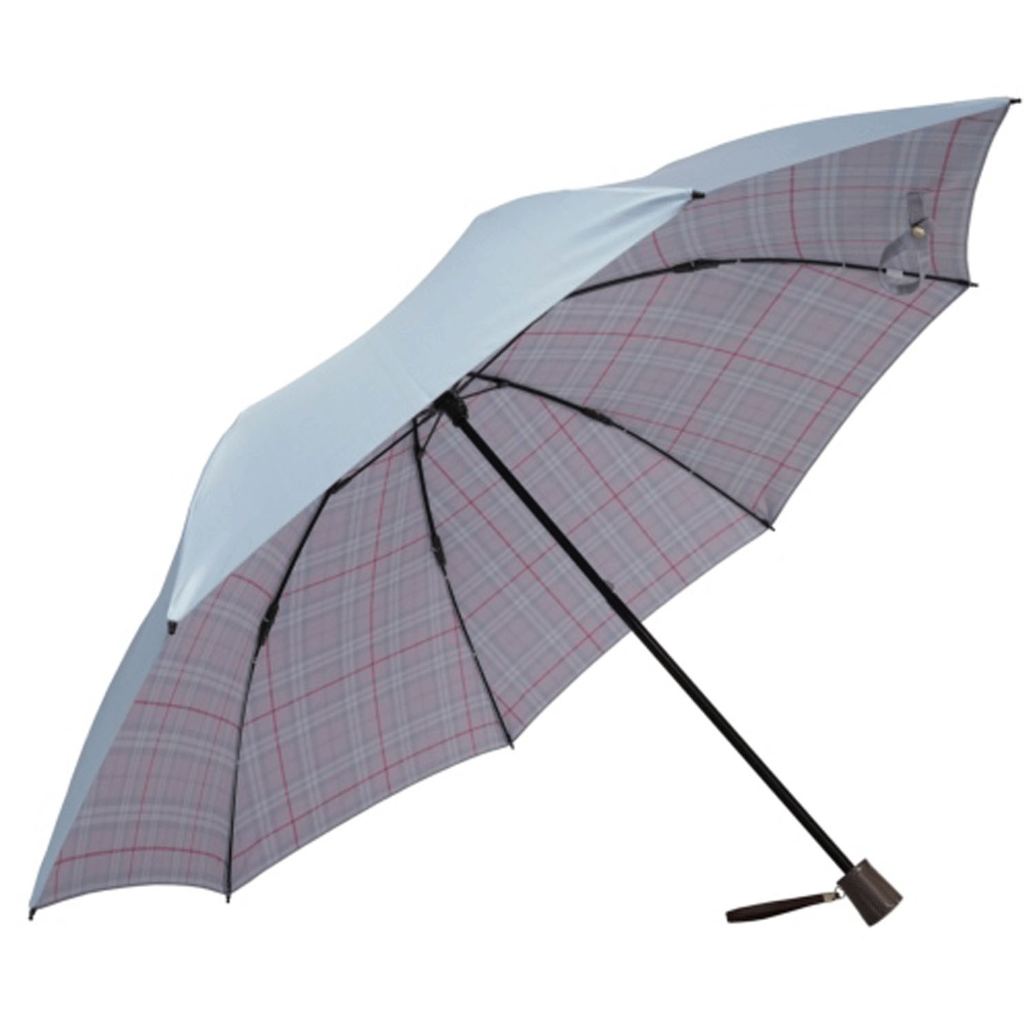 サテン両面プリント格子折傘 - 画像7