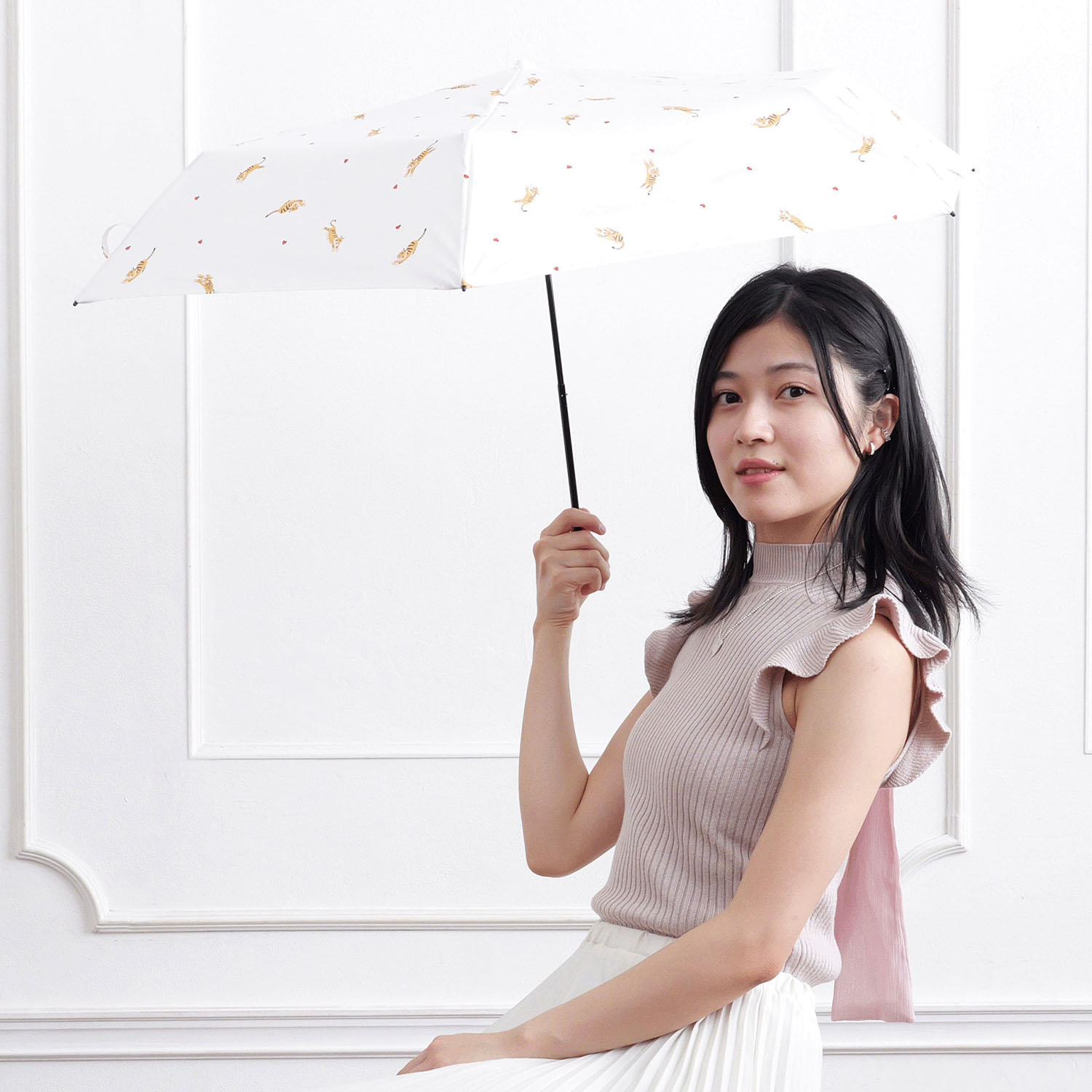 【nifty cokors】ハートタイガースレンダーミニ傘 - 画像1