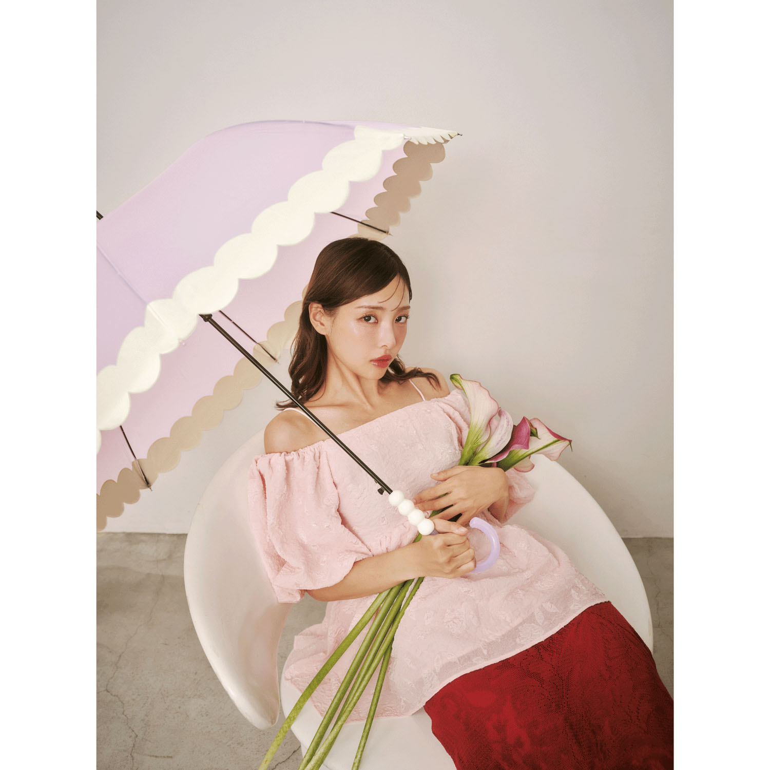 【because】 クリア／ボンボン長傘 - 画像10