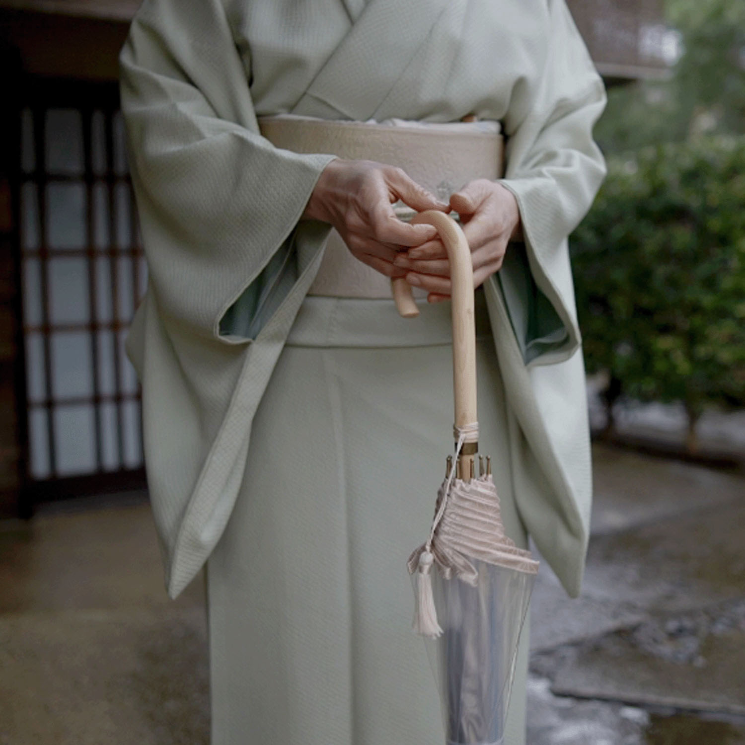 【日本製】 宮内庁御用ビニール傘 縁結 雅（みやび）8本骨ビニール傘 - 画像7